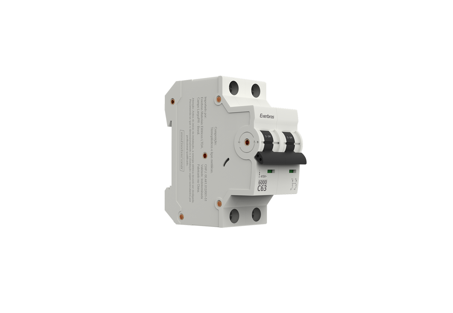 Disjuntor termomagnético 6ka bipolar 63a