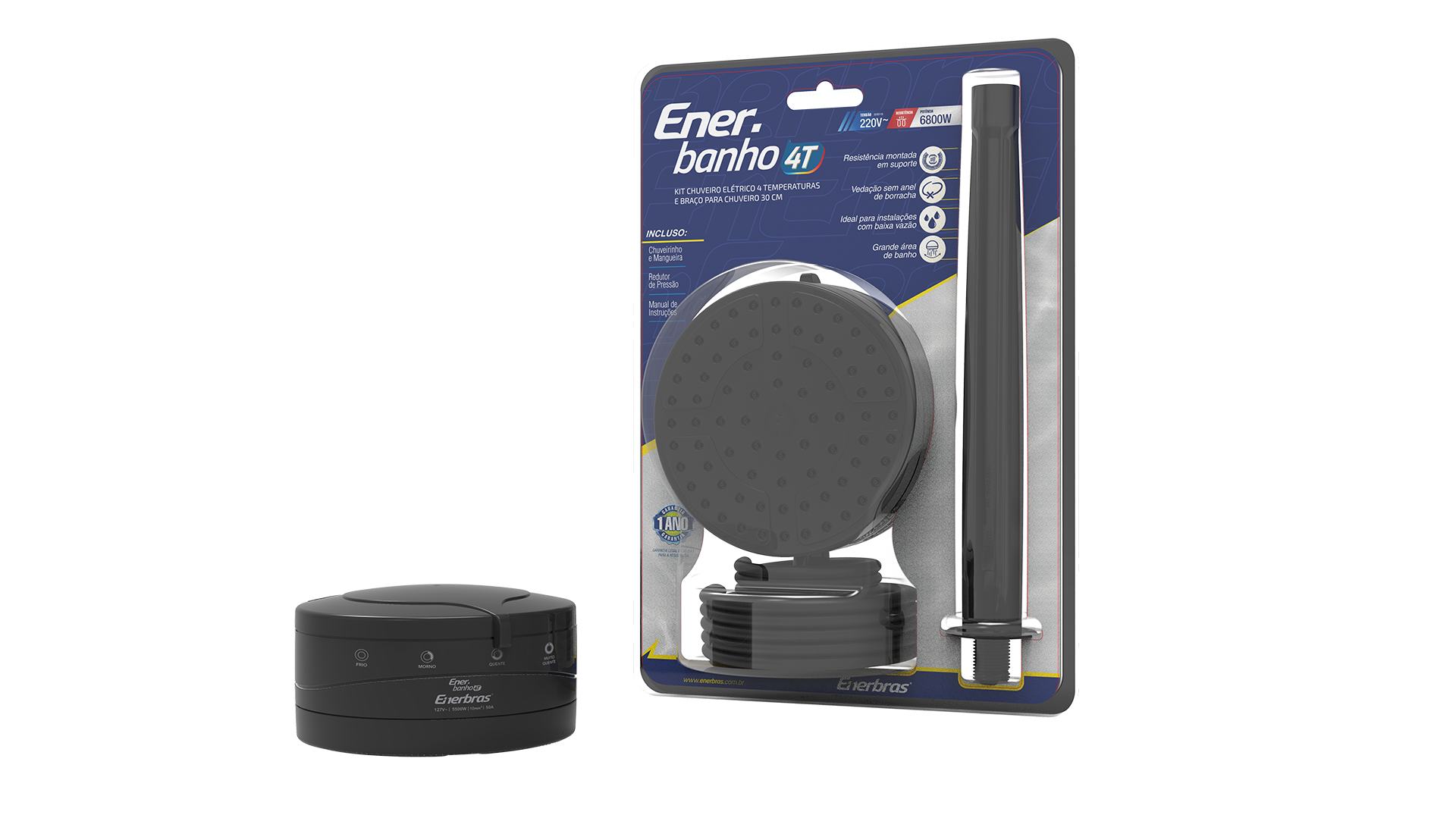 Kit enerbanho 4t 6800w/220v + braço bco. 30cm