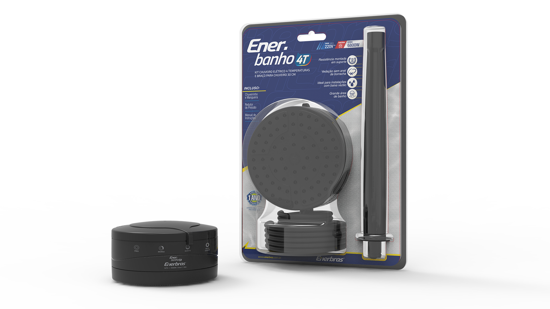 Kit enerbanho 4t 6800w/220v + braço bco. 30cm