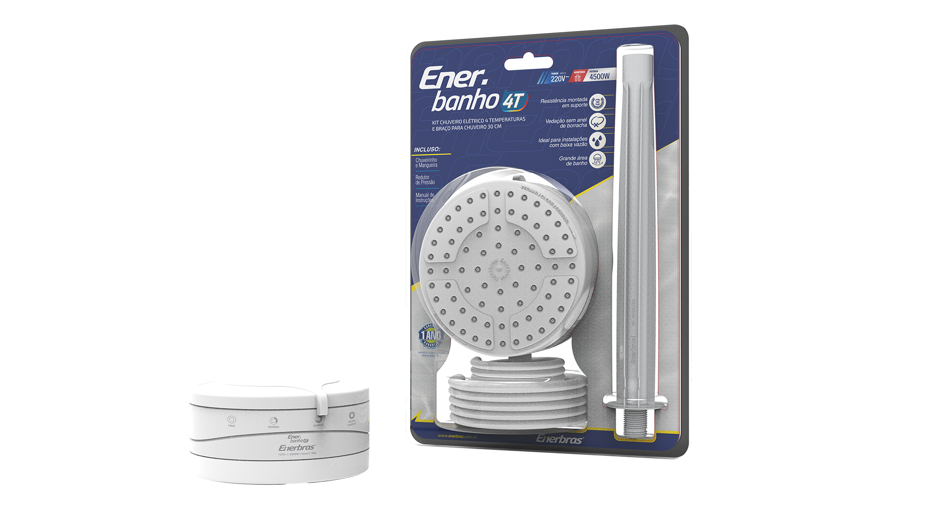 Kit enerbanho 4t 4500w/220v + braço bco. 30cm