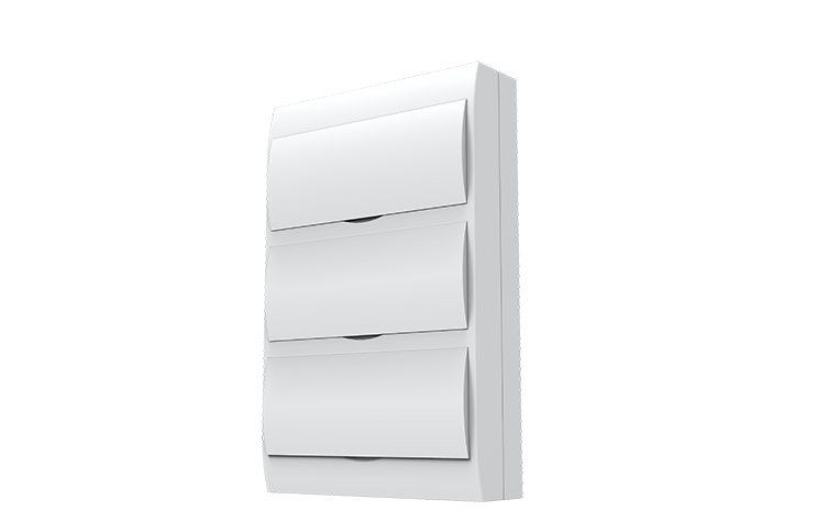 Quadro de distribuição de sobrepor 36p din tampa branco