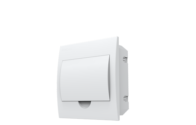 Quadro de distribuição de embutir 8p din tampa branco