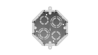 Caixa embutir em alveria 4"x50mm octogonal com fundo
