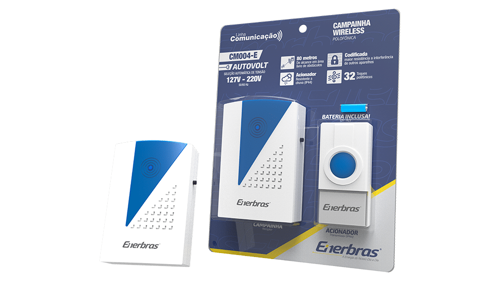 Campainha wireless codificada plugue
