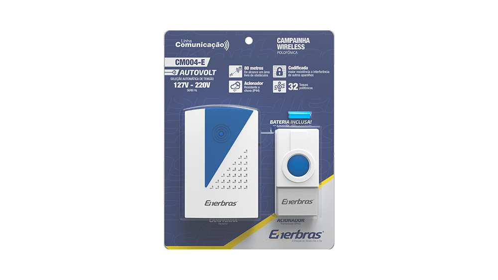 Campainha wireless codificada plugue