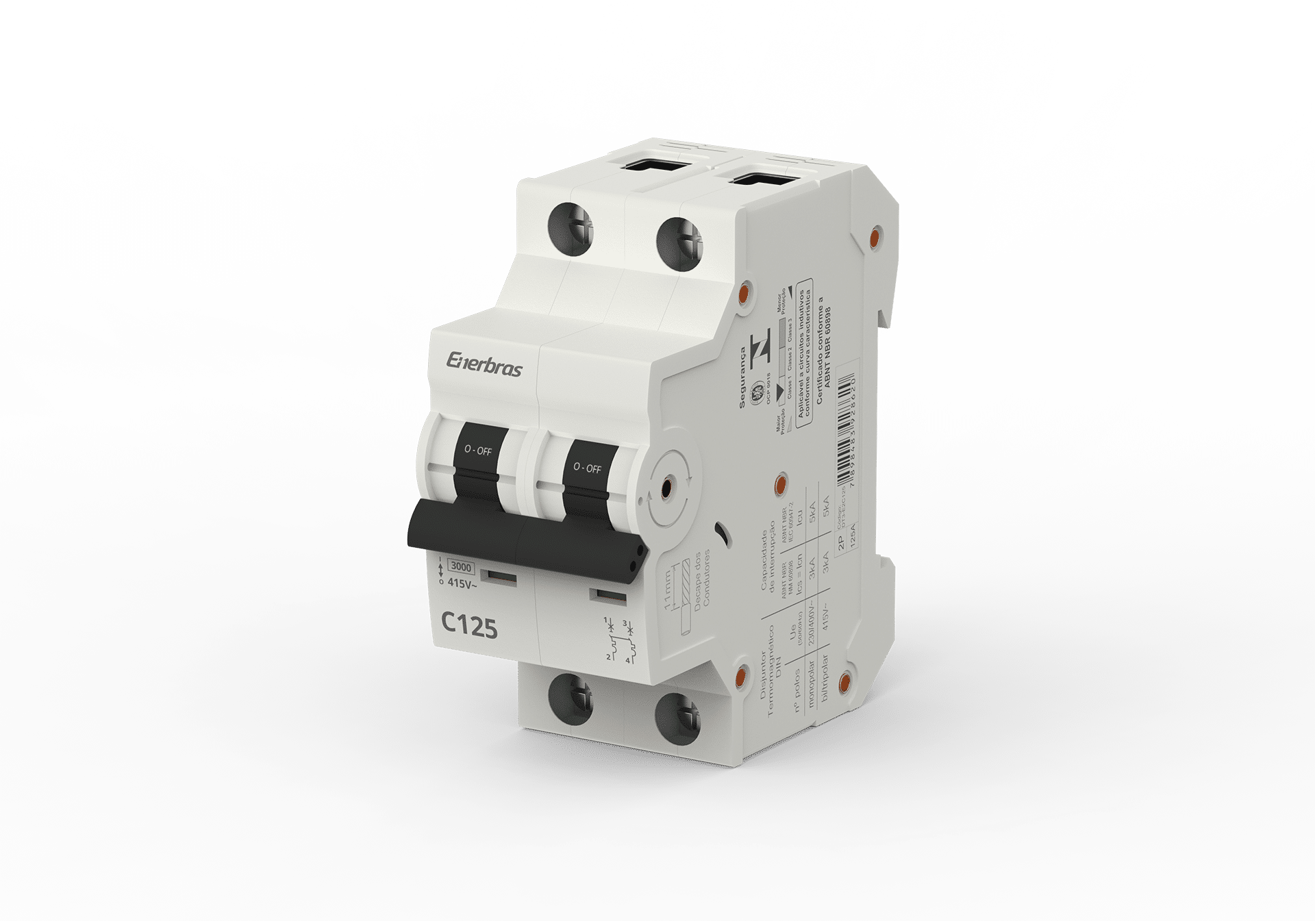 Disjuntor termomagnético 3ka bipolar 125a
