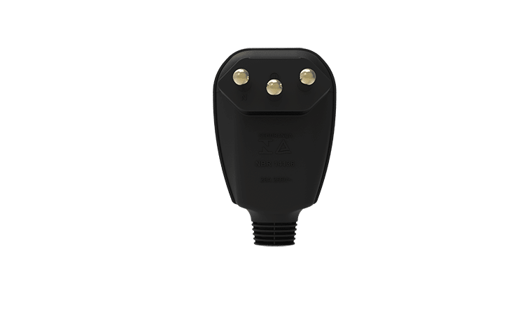 Plugue 2p+t 20a 90º