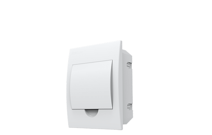 Quadro de distribuição de embutir 6p din tampa branco