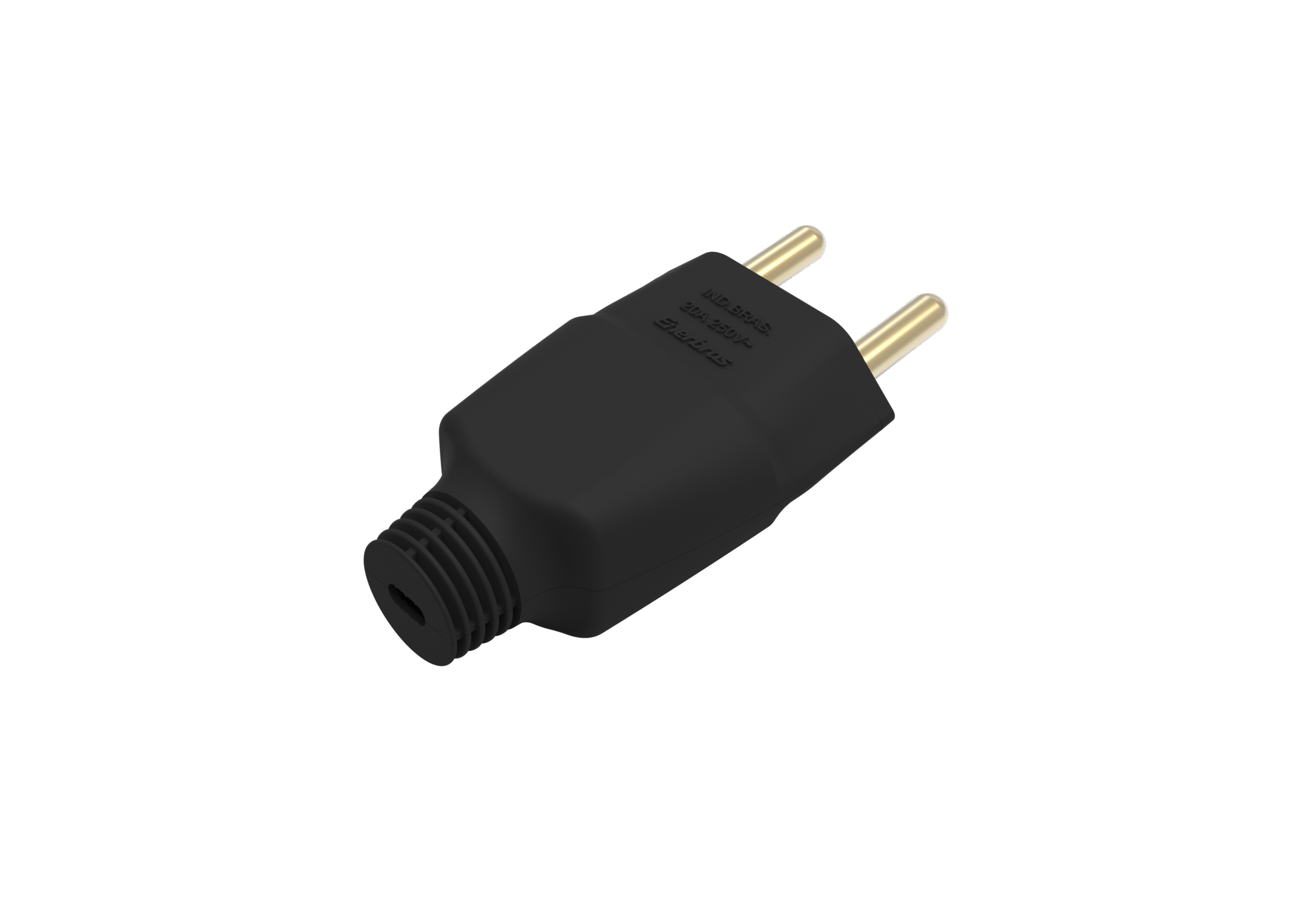Plugue 2p 20a preto embalagem granel