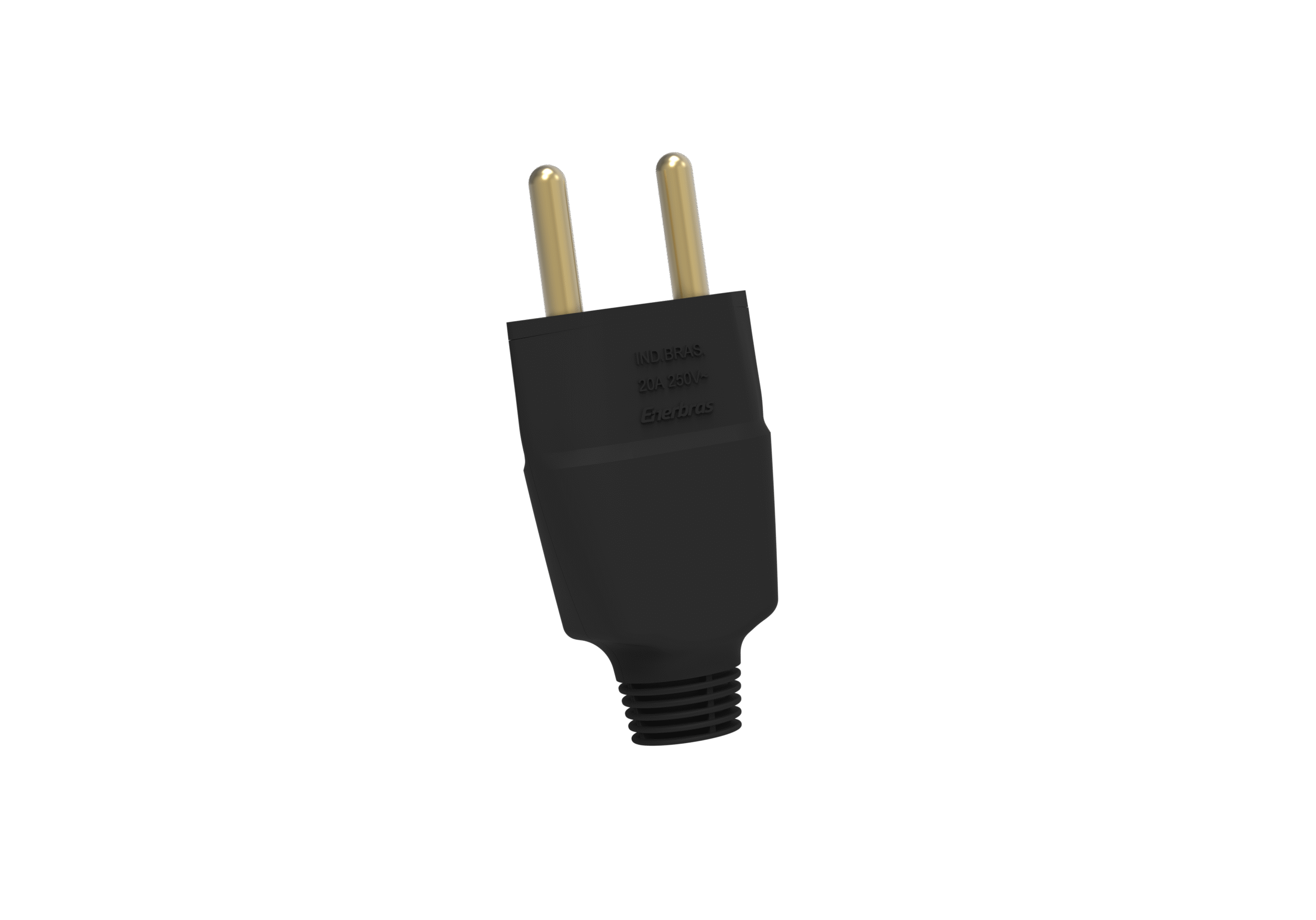 Plugue 2p 20a preto embalagem granel