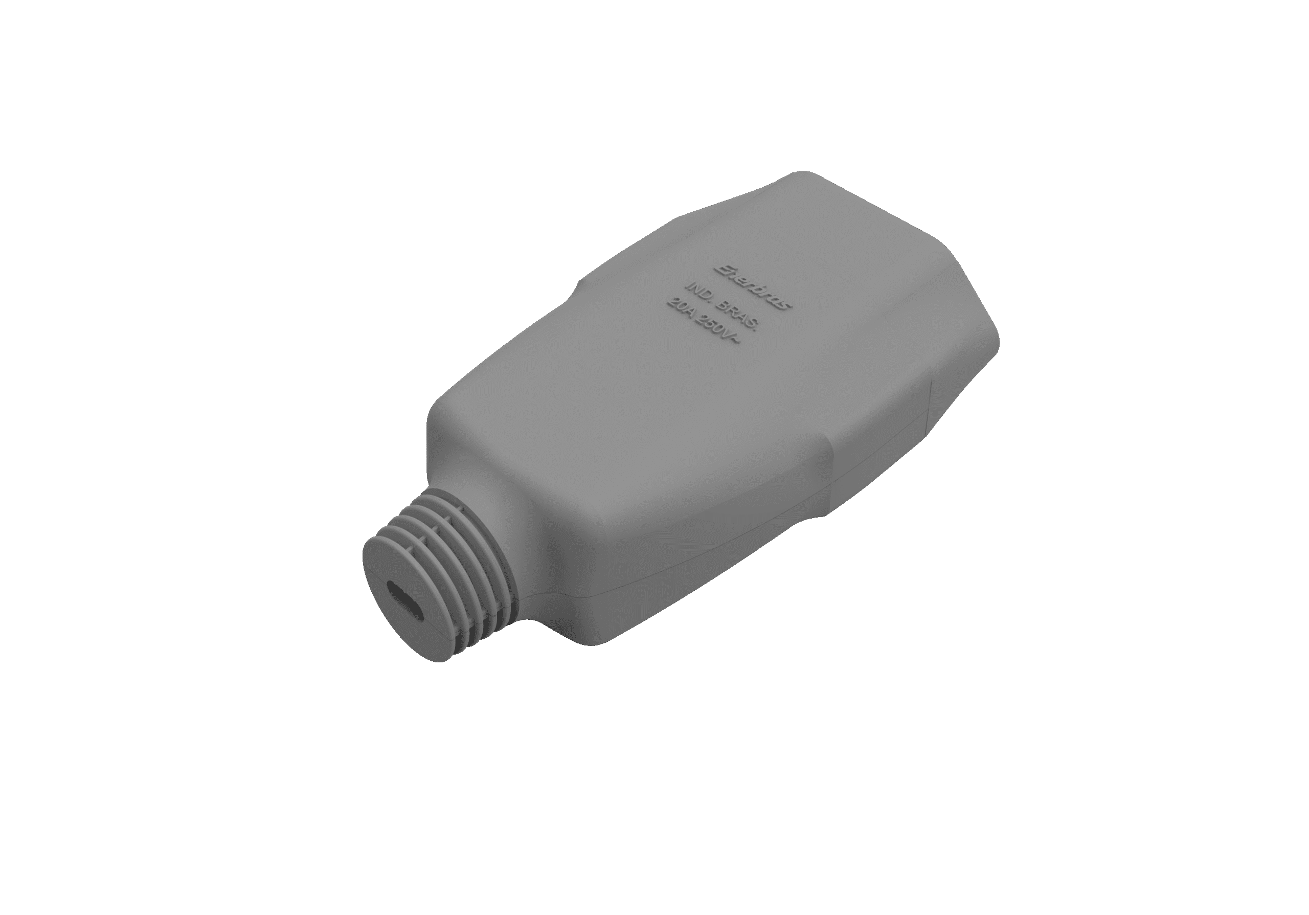 Tomada móvel 2p 20a cinza embalagem flowpack