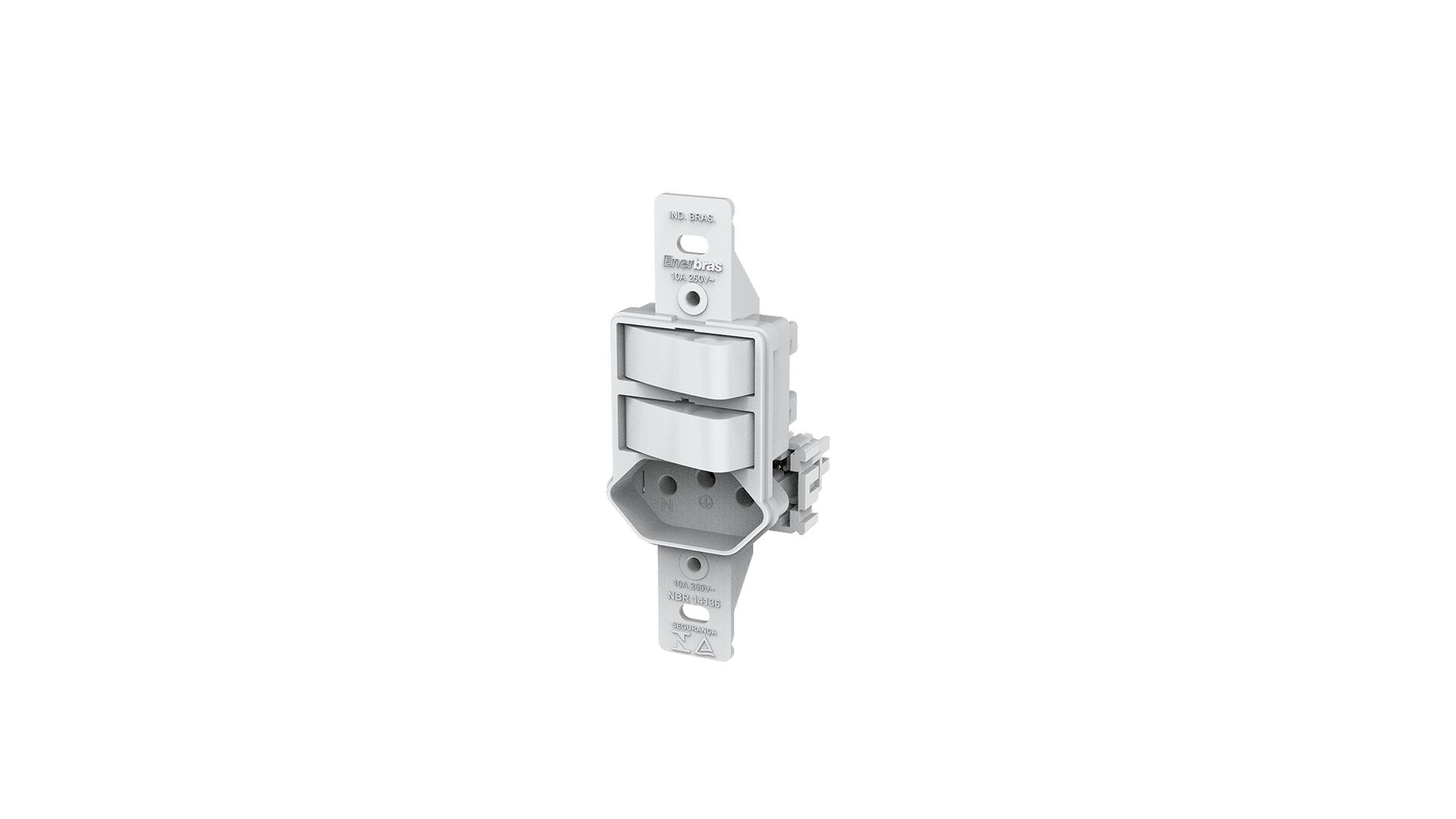 Módulo interruptor 2 teclas simples + tomada 10a