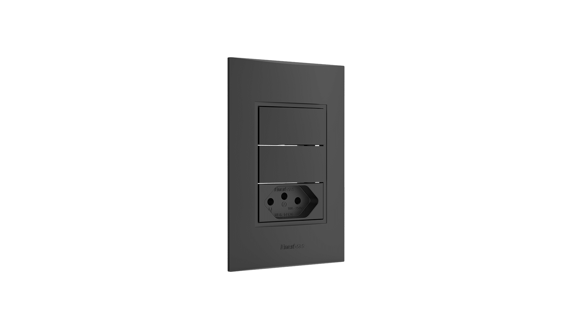 Conjunto interruptor 2 teclas paralelo + tomada 10a
