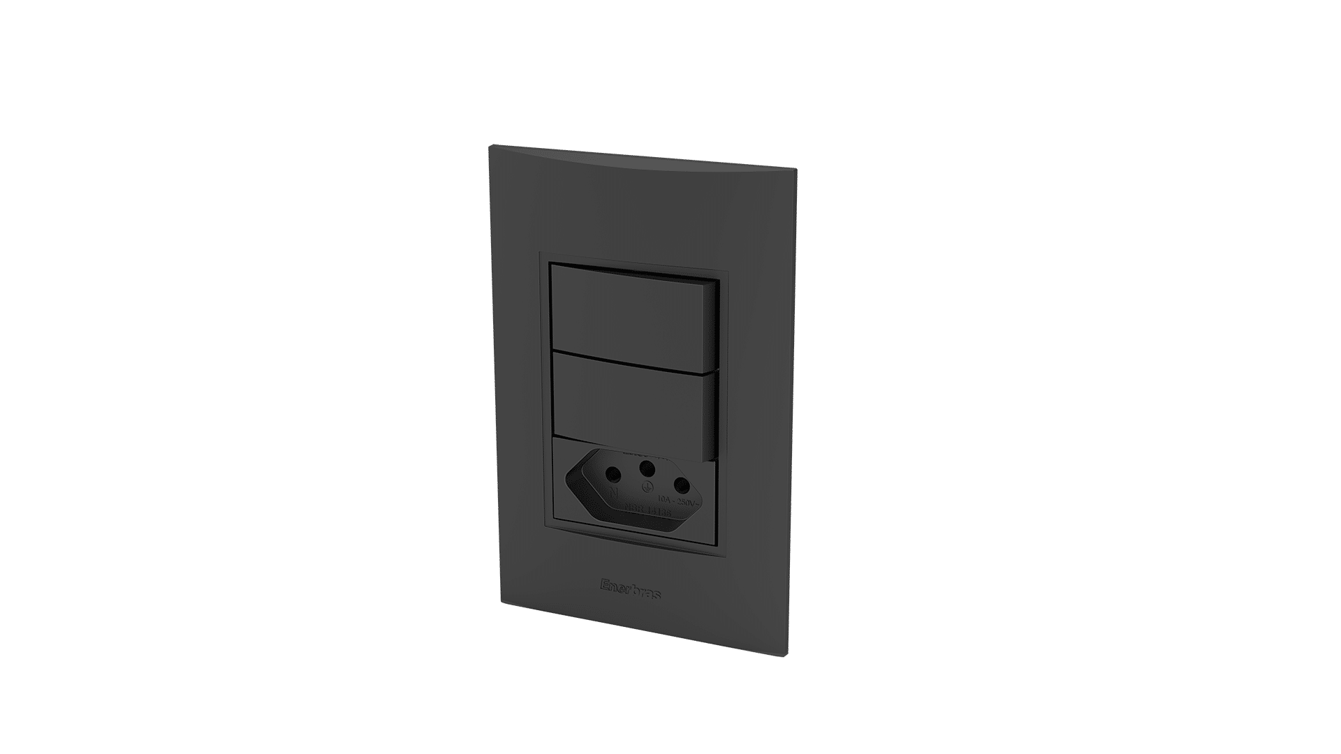 Conjunto interruptor 2 teclas paralelo + tomada 10a