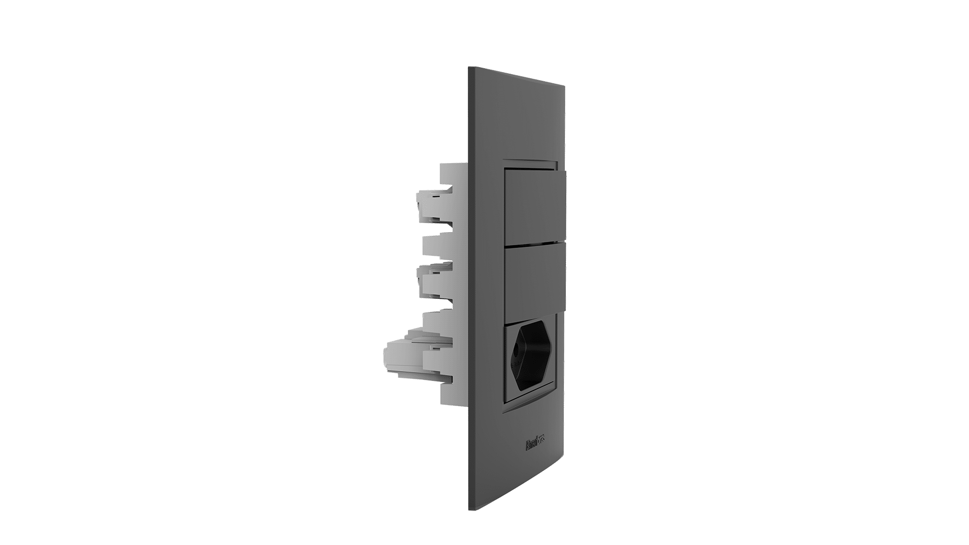 Conjunto interruptor 2 teclas simples + tomada 20a