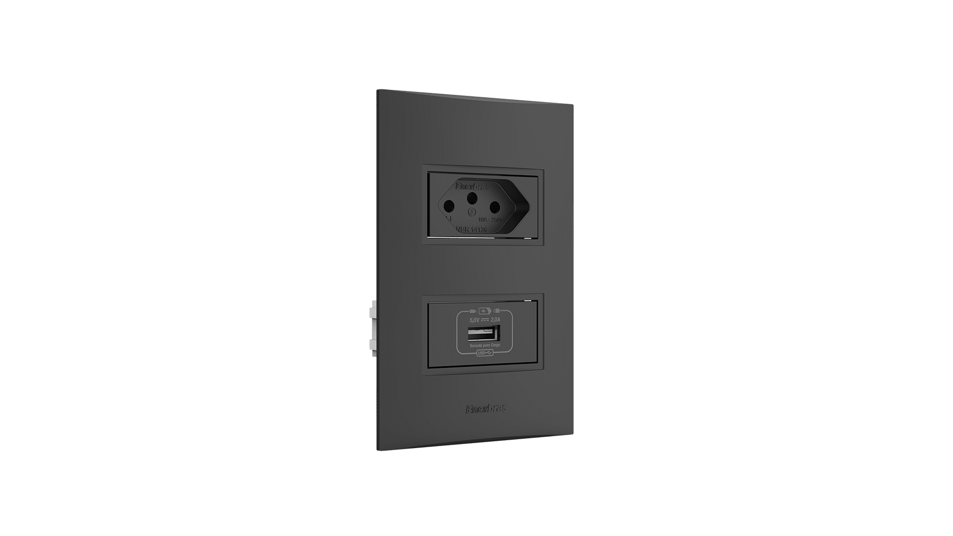 Conjunto tomada para recarga usb + tomada 10a