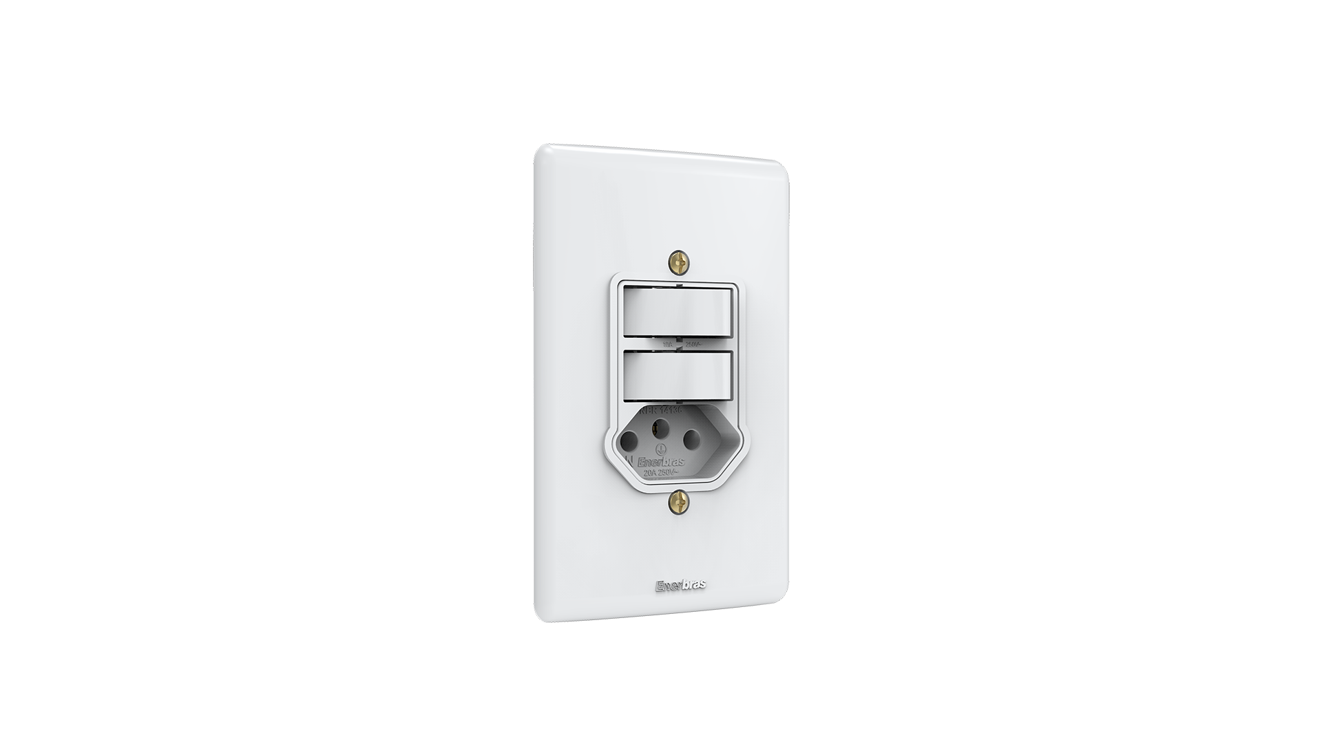 Conjunto interruptor 2 teclas paralelo + tomada 20a