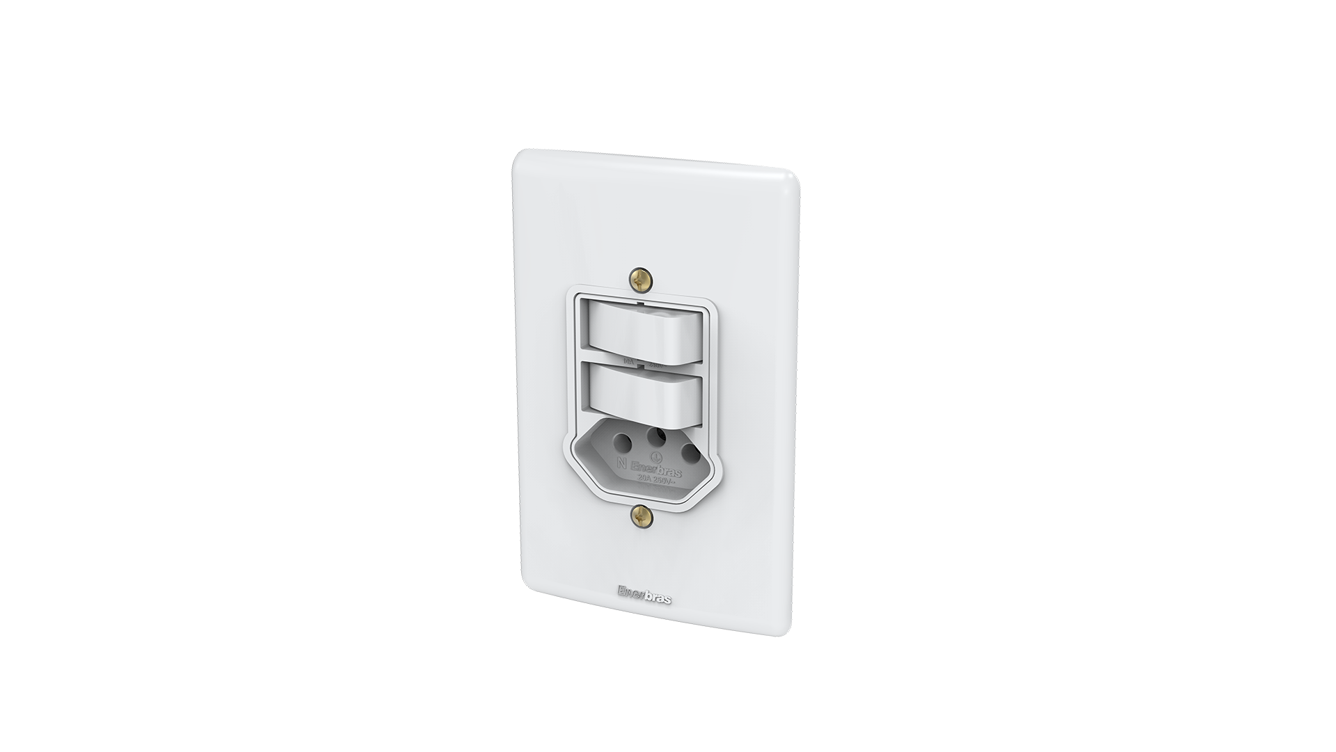 Conjunto interruptor 2 teclas paralelo + tomada 20a