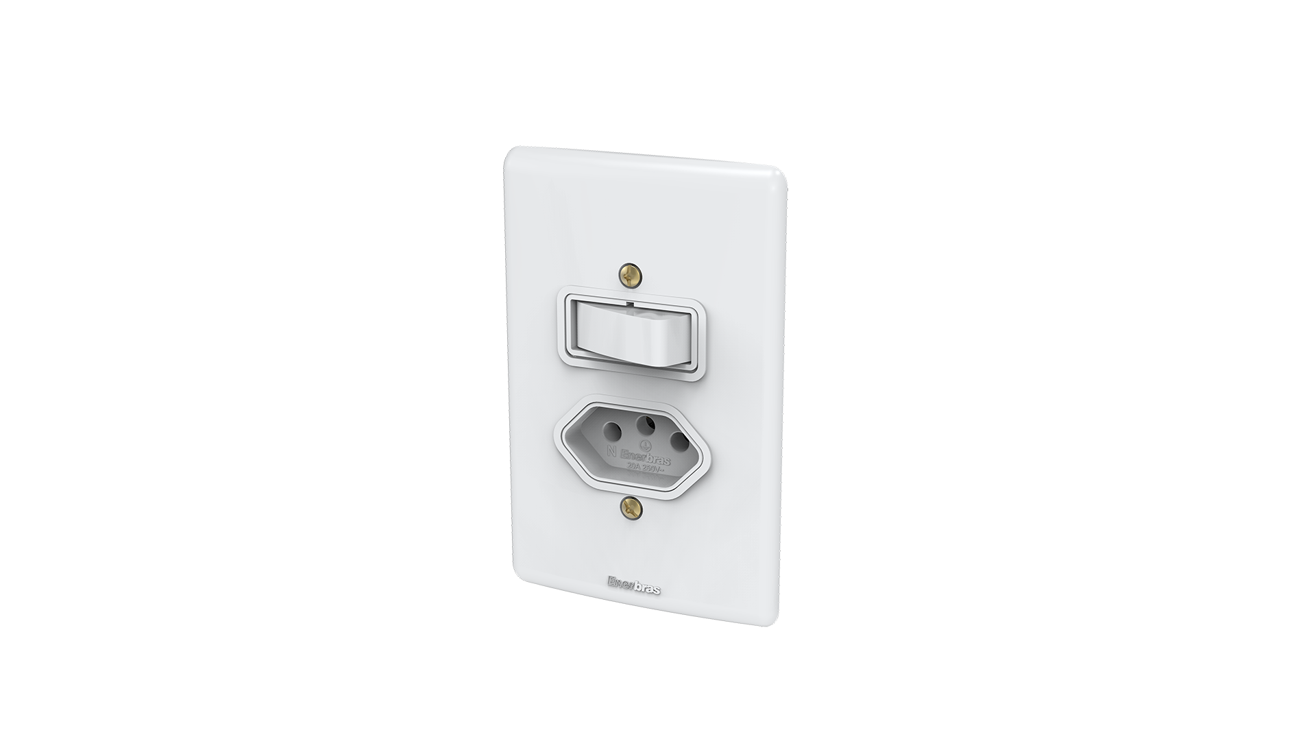 Conjunto interruptor 1 tecla paralelo + tomada 20a