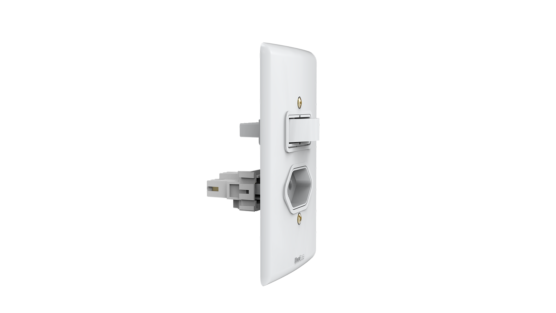 Conjunto interruptor 1 tecla simples + tomada 20a
