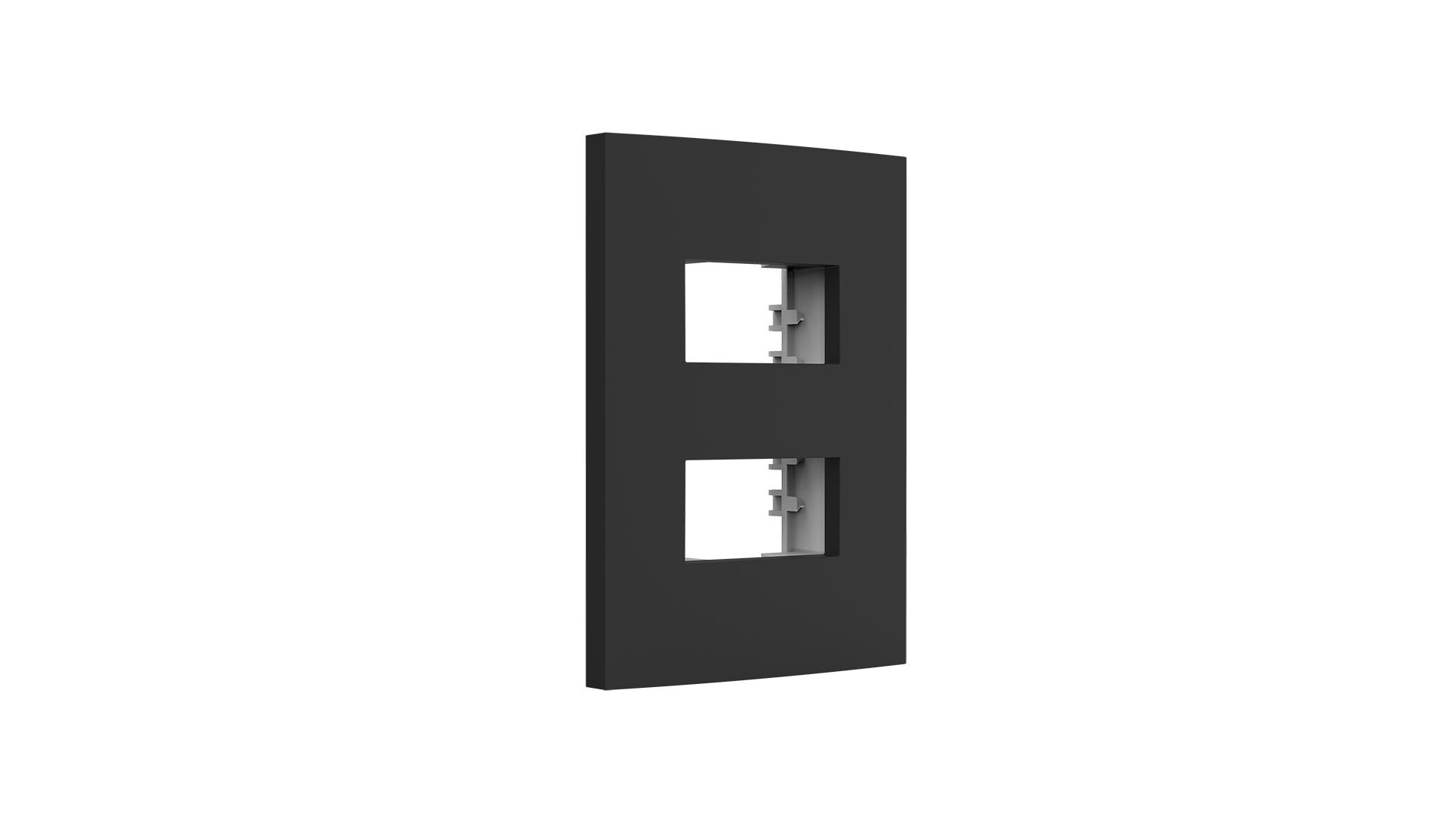 Conjunto placa espelho para 2 módulos distanciados e suporte 2x4"