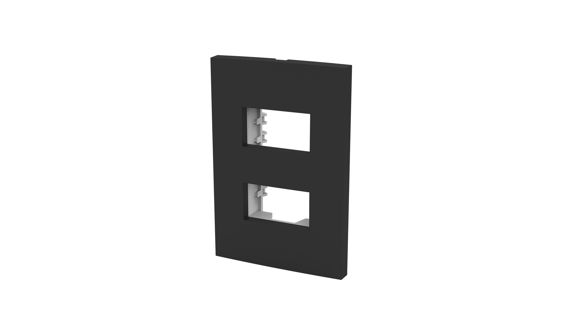 Conjunto placa espelho para 2 módulos distanciados e suporte 2x4"