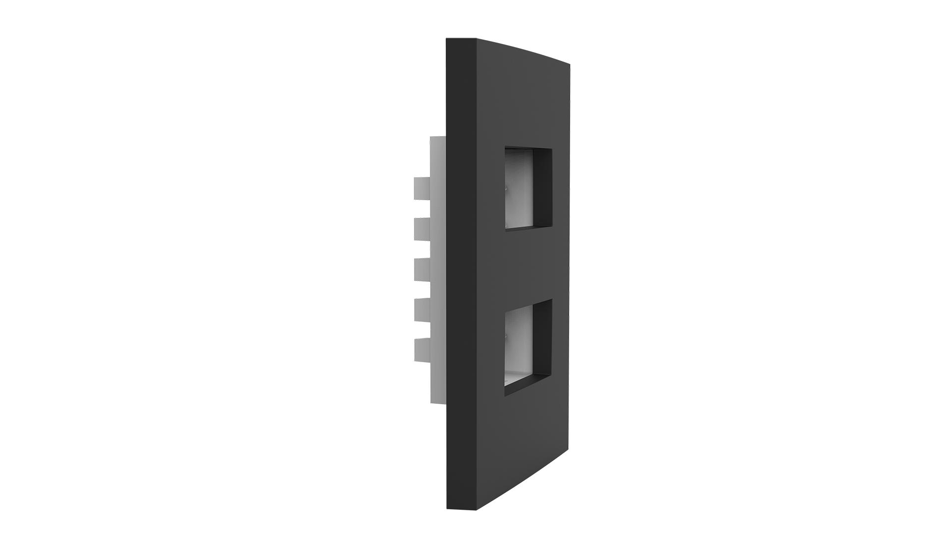 Conjunto placa espelho para 2 módulos distanciados e suporte 2x4"