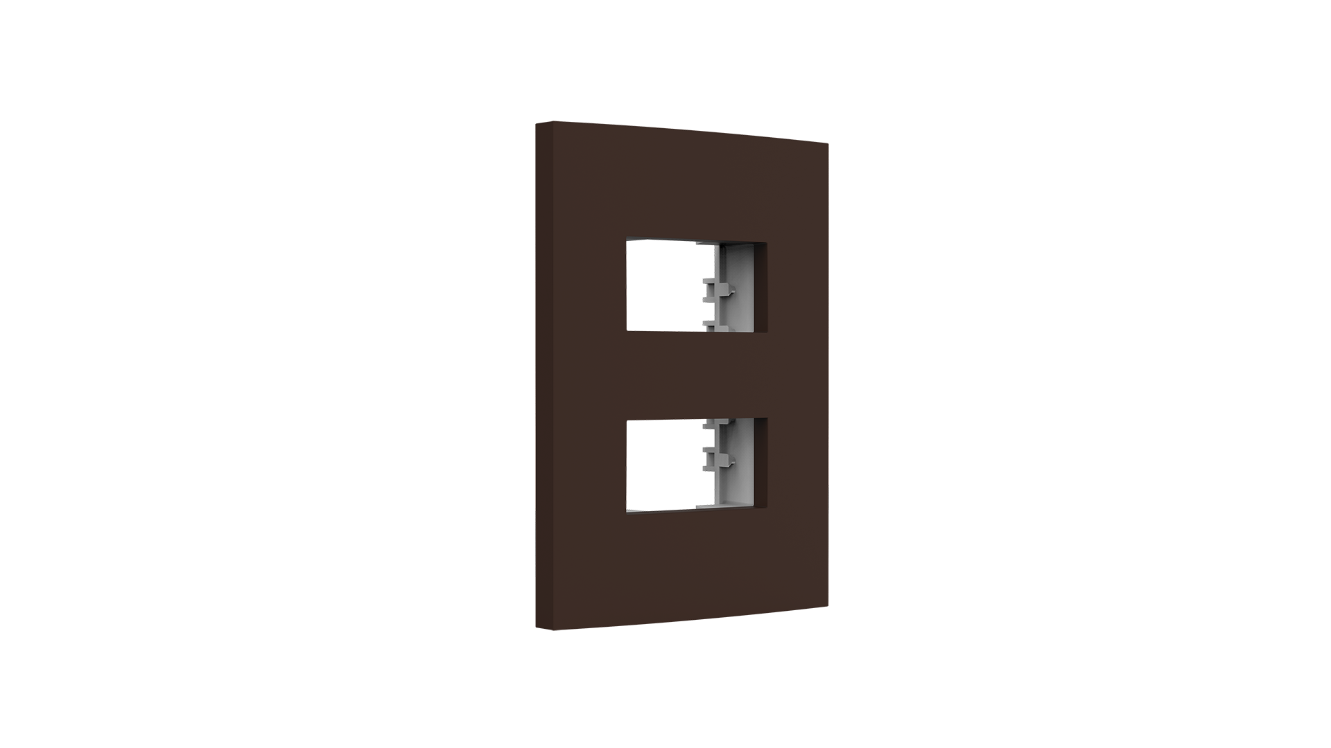 Conjunto placa espelho para 2 módulos distanciados e suporte 2x4"