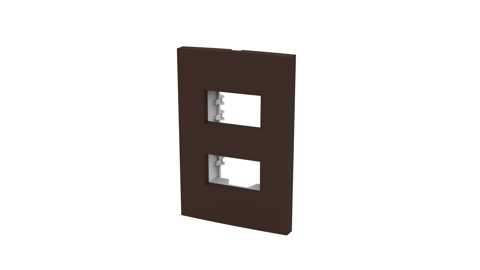 Conjunto placa espelho para 2 módulos distanciados e suporte 2x4"