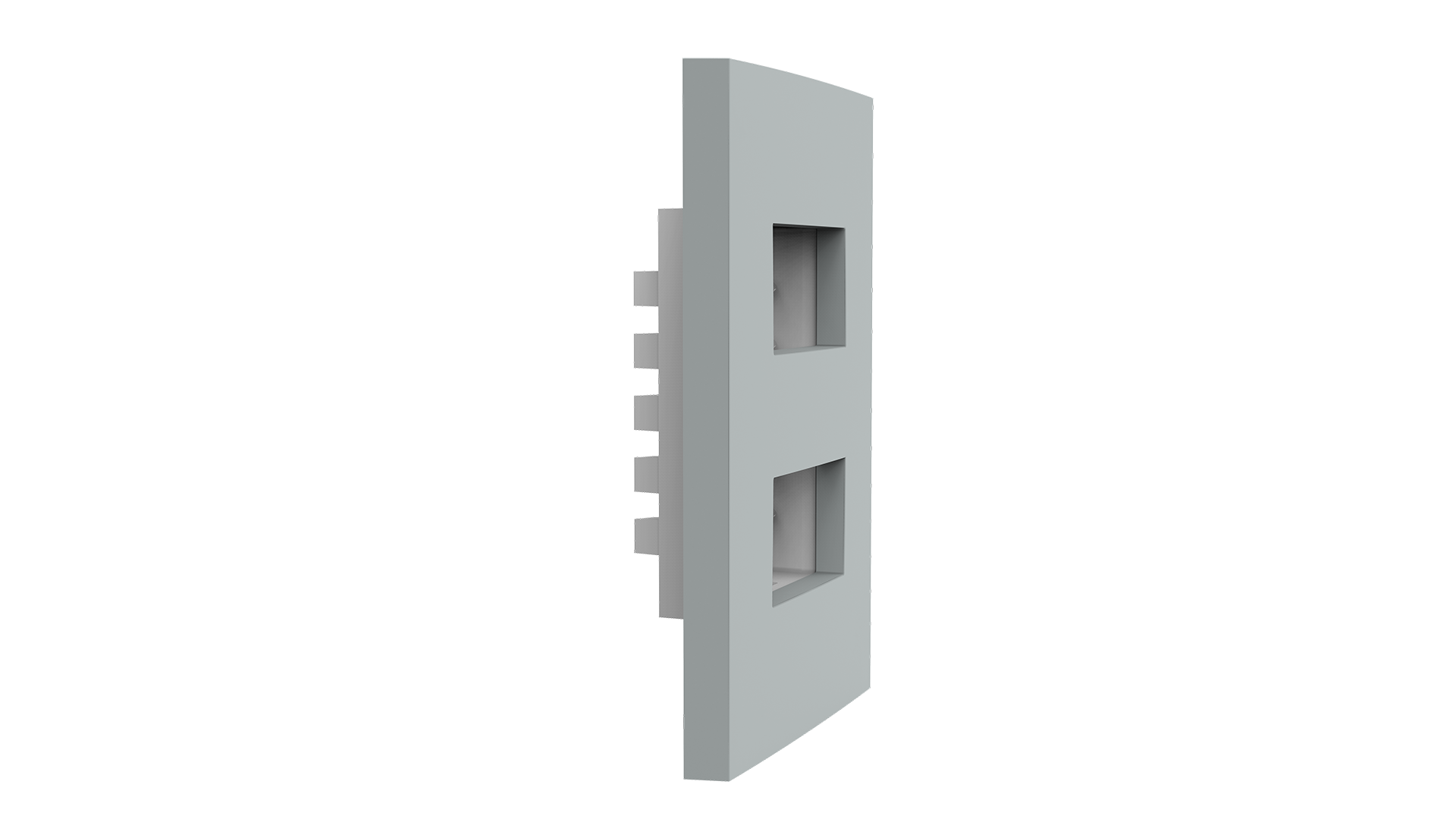 Conjunto placa espelho para 2 módulos distanciados e suporte 2x4"