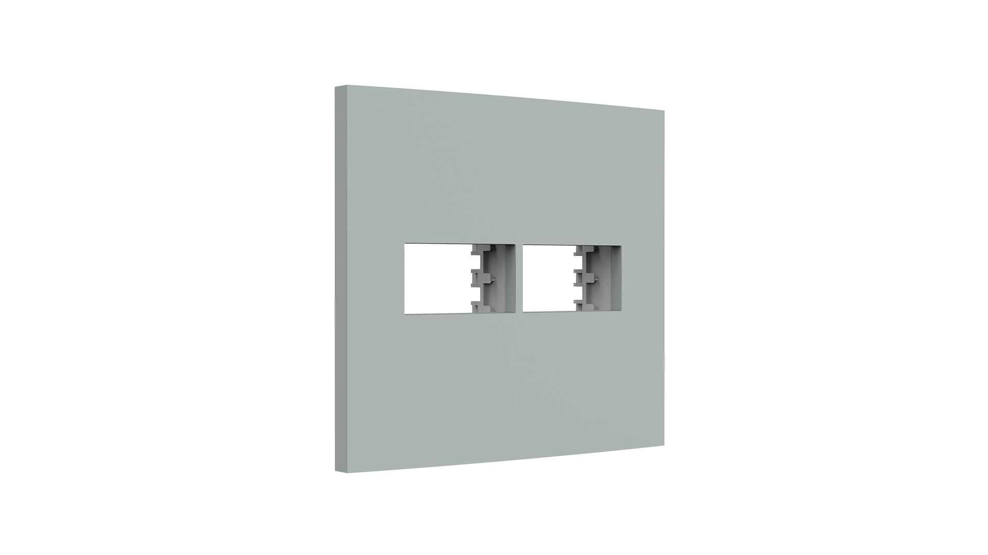 Conjunto placa espelho para 1+1 módulos e suporte 4x4"