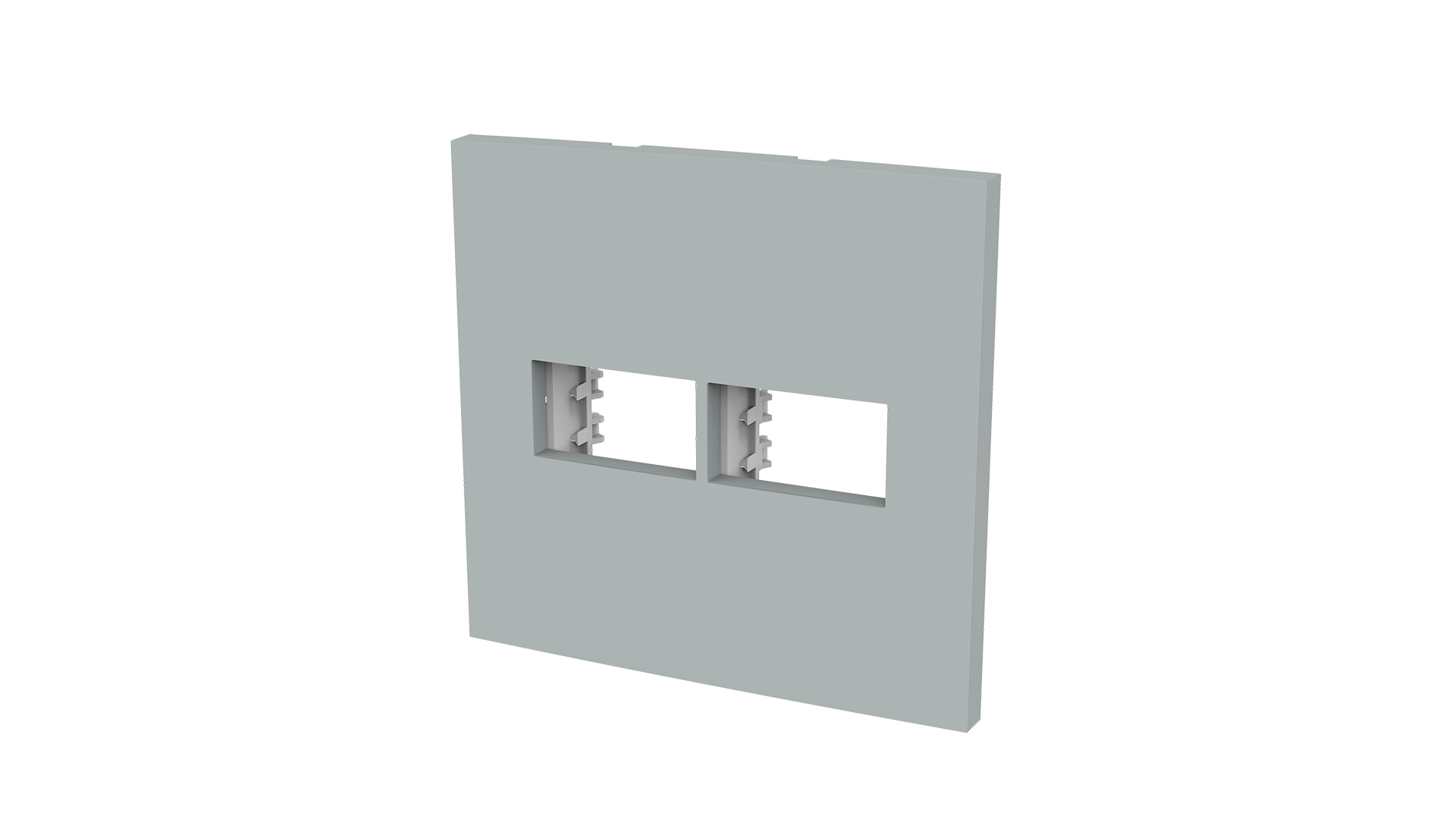 Conjunto placa espelho para 1+1 módulos e suporte 4x4"