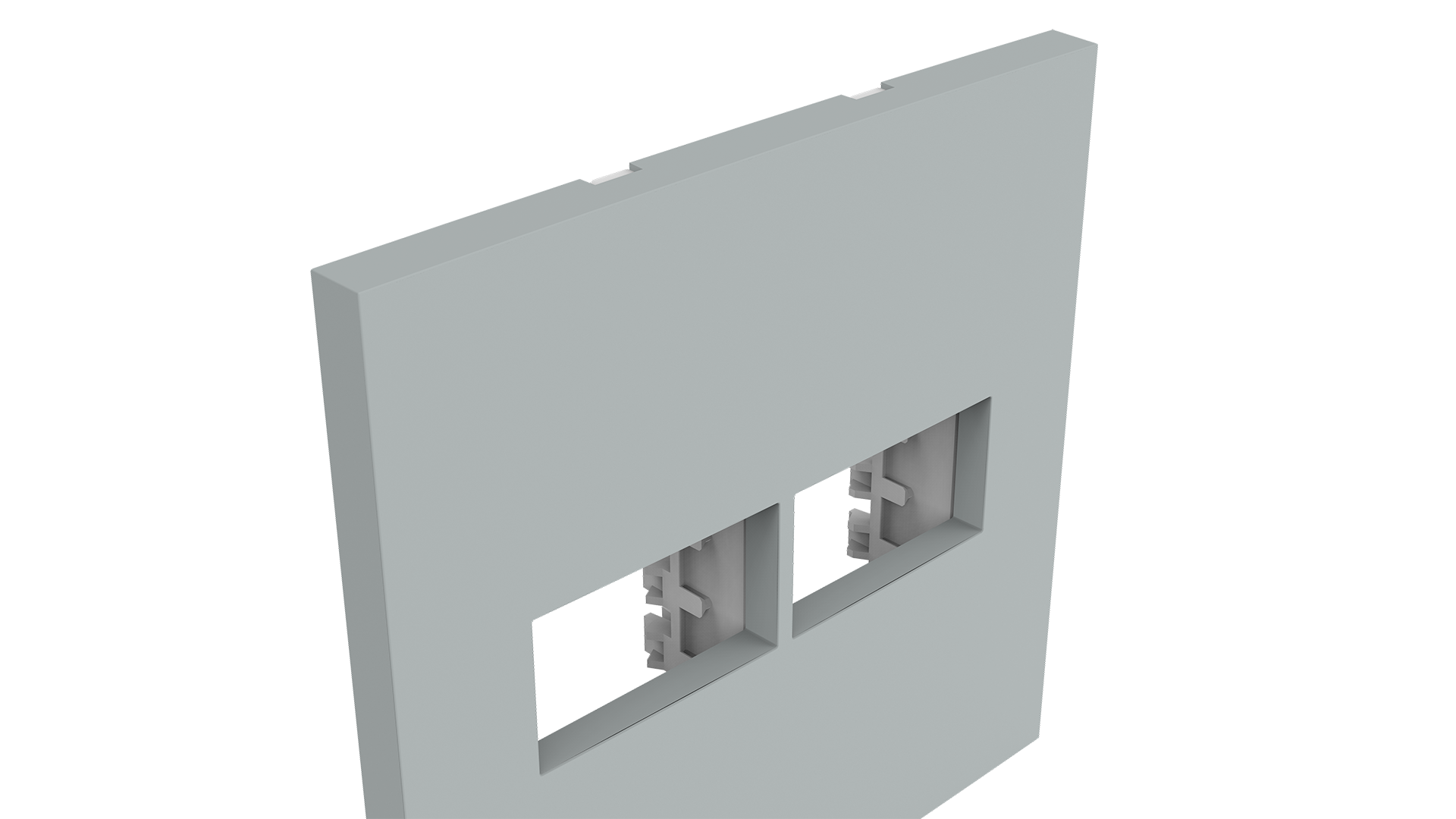 Conjunto placa espelho para 1+1 módulos e suporte 4x4"