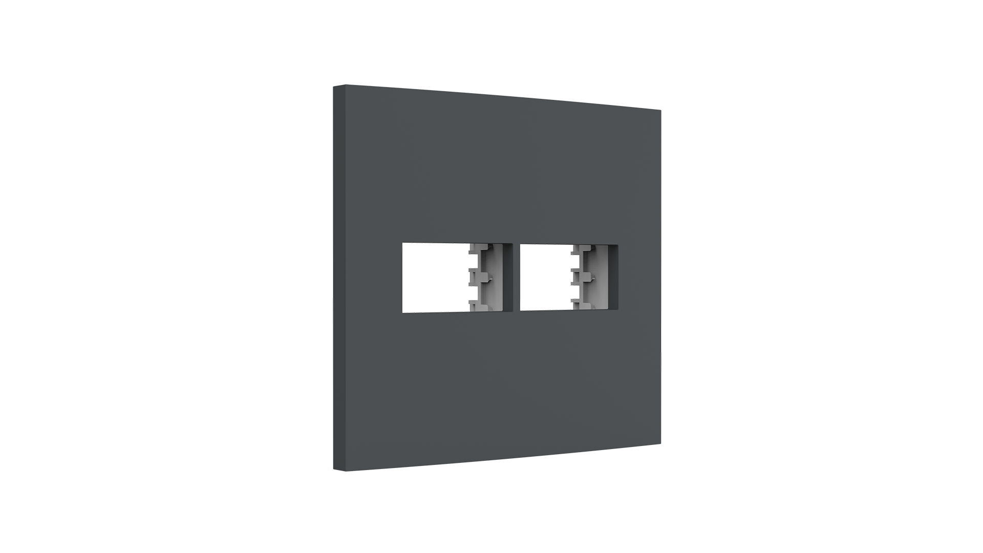 Conjunto placa espelho para 1+1 módulos e suporte 4x4"