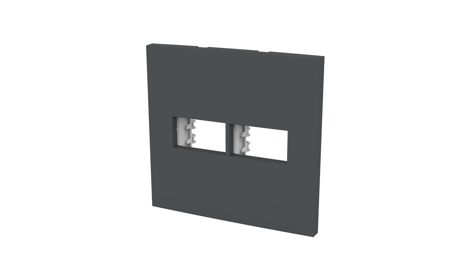 Conjunto placa espelho para 1+1 módulos e suporte 4x4"