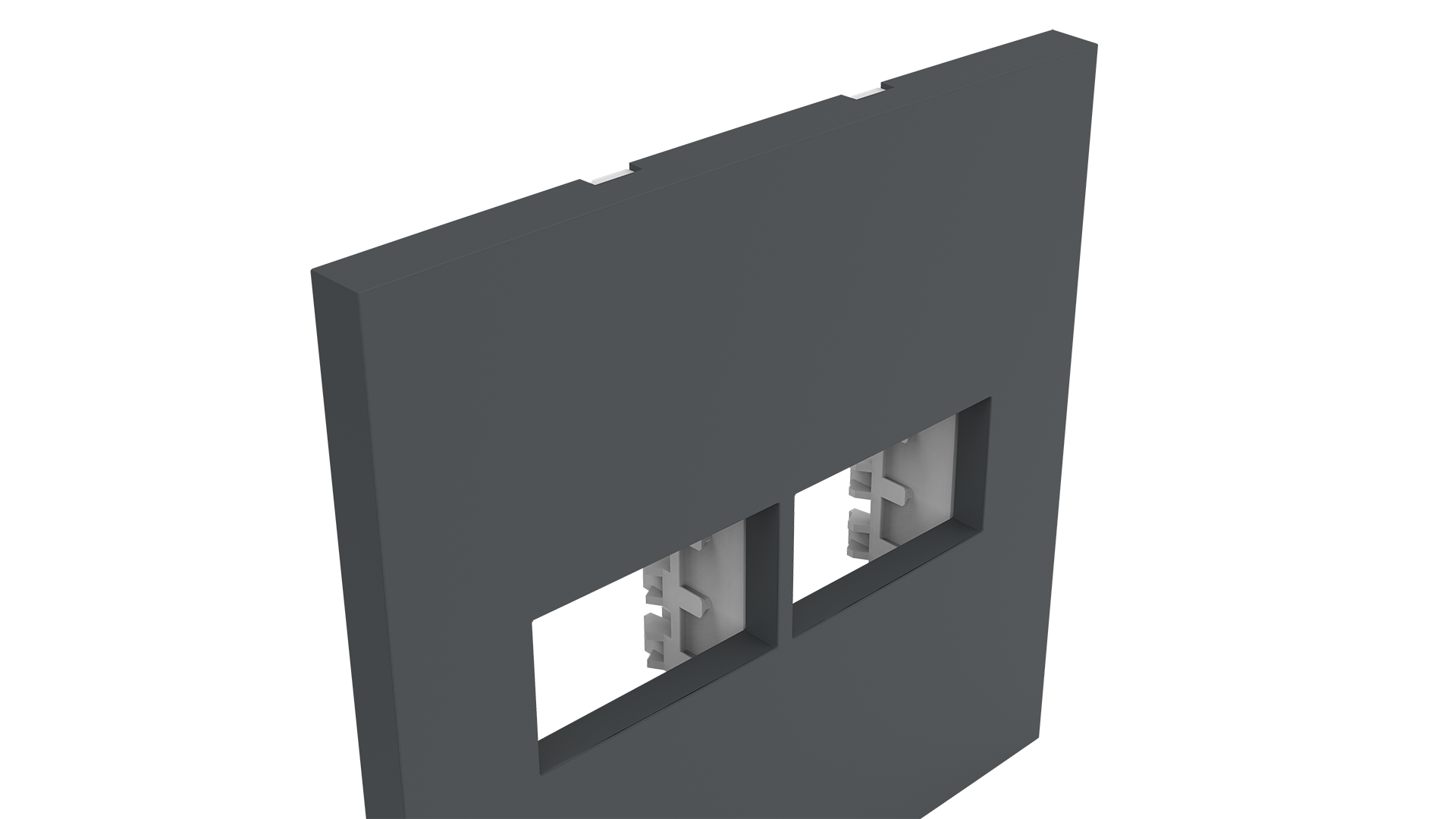 Conjunto placa espelho para 1+1 módulos e suporte 4x4"