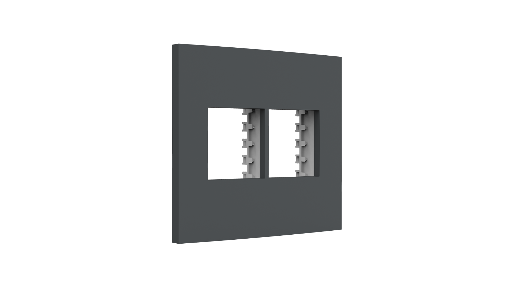 Conjunto placa espelho para 2+2 módulos e suporte 4x4"