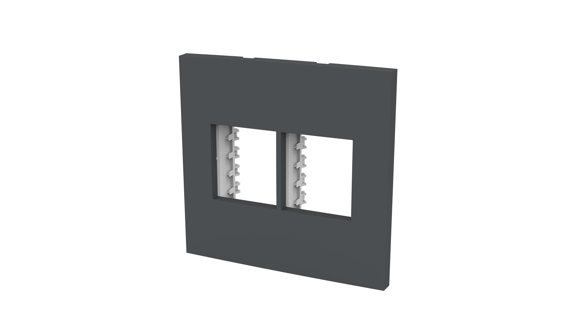 Conjunto placa espelho para 2+2 módulos e suporte 4x4"