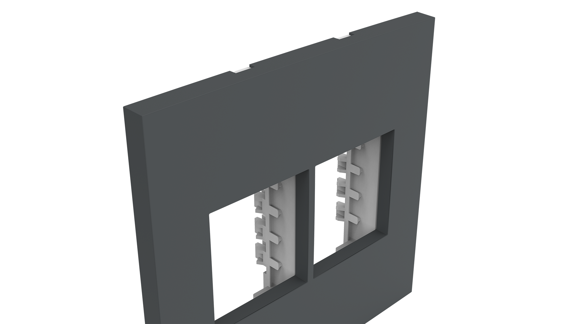 Conjunto placa espelho para 2+2 módulos e suporte 4x4"
