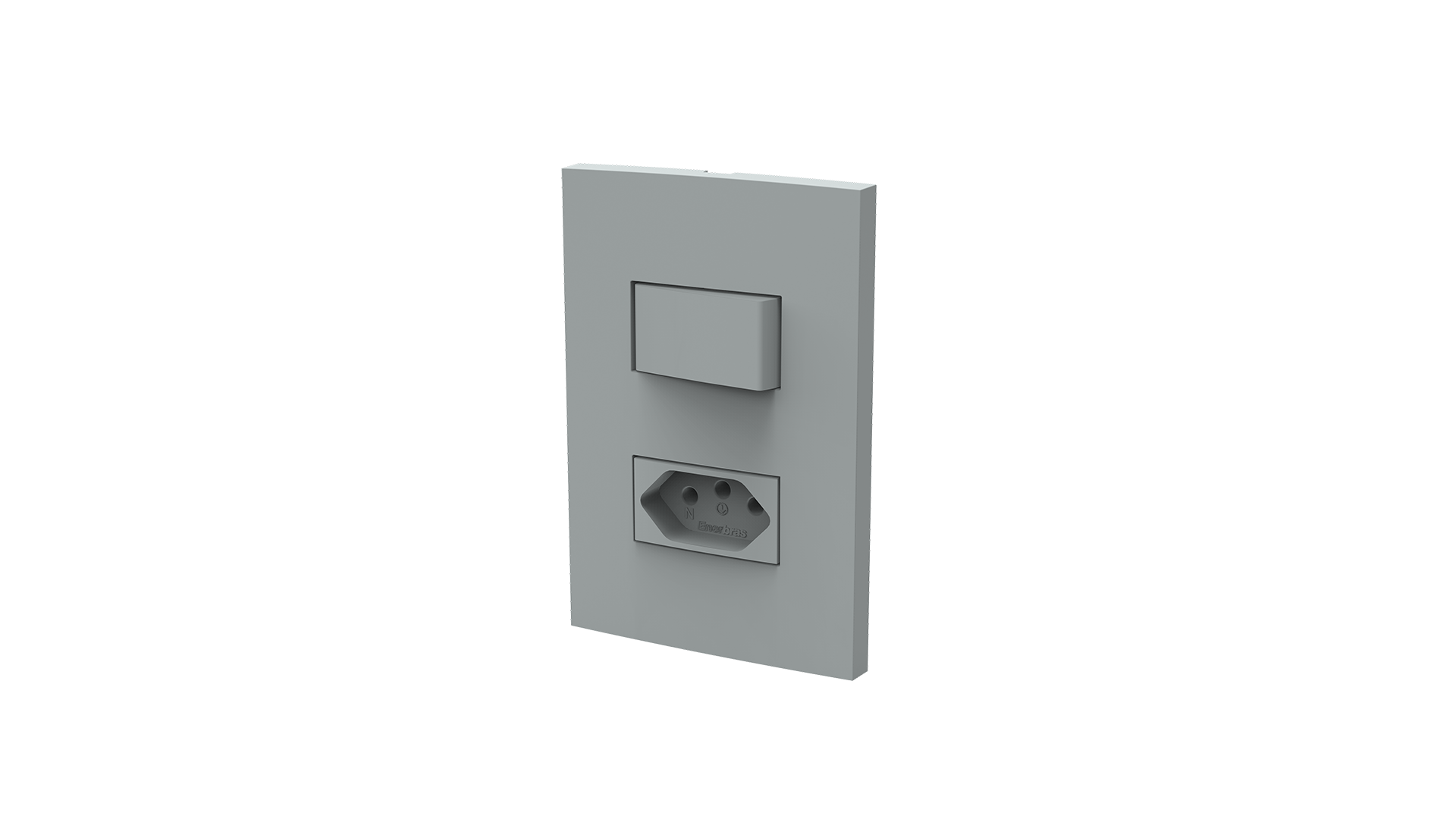 Conjunto interruptor 1 tecla simples 10a + tomada 20a 250v~