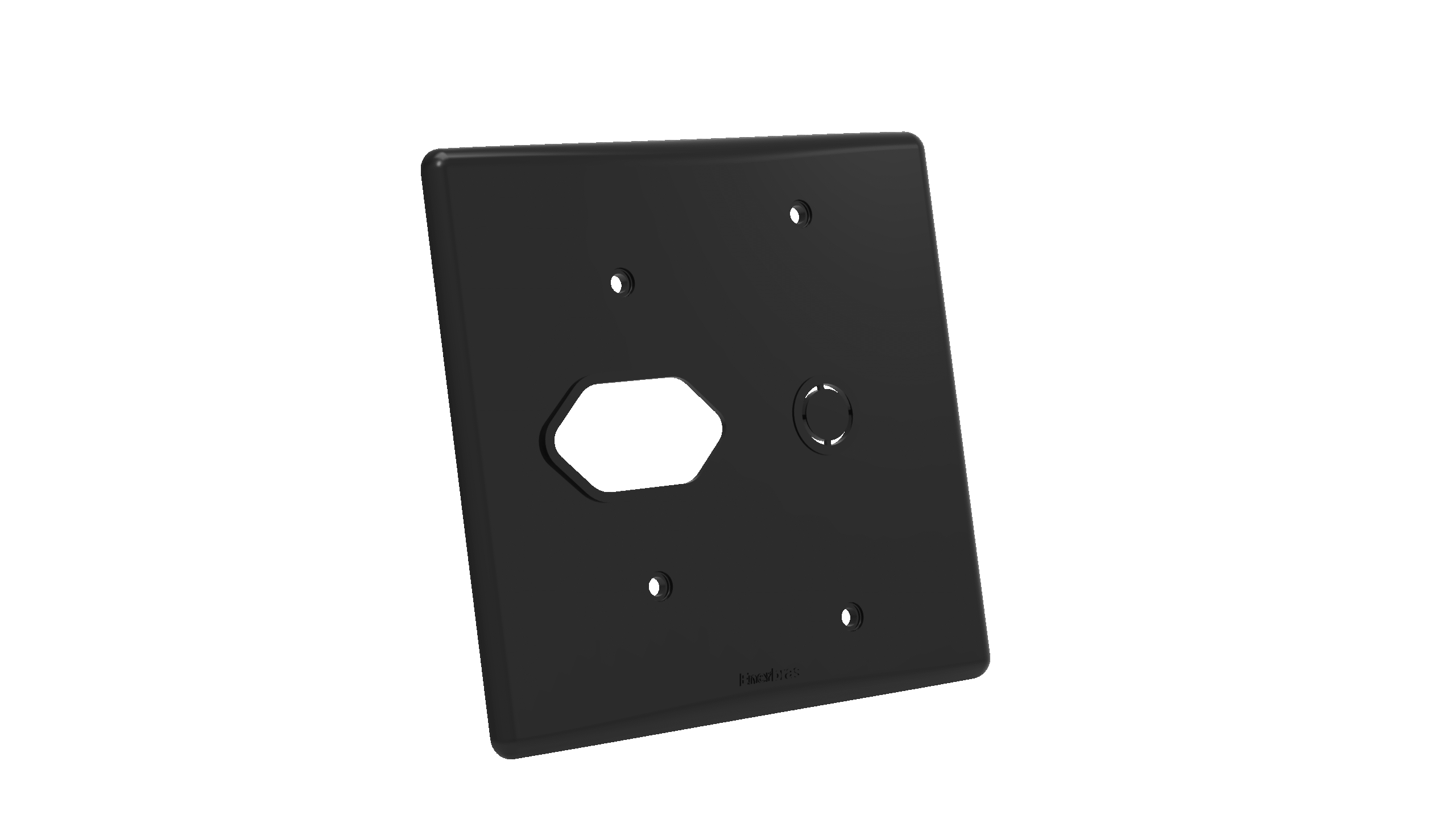 Placa 4x4"tomada + pré corte ø1/2"-artis preta
