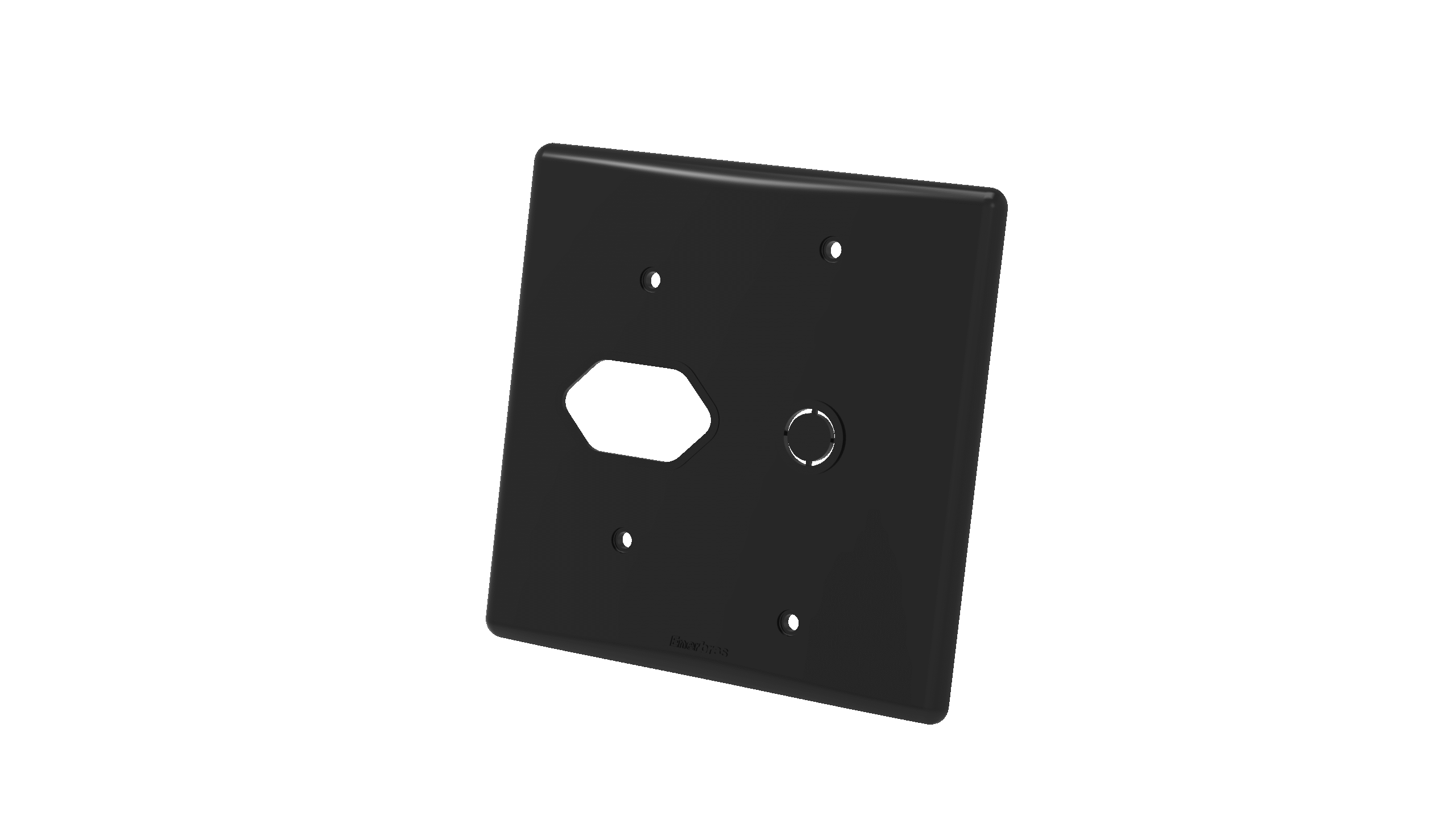 Placa 4x4"tomada + pré corte ø1/2"-artis preta