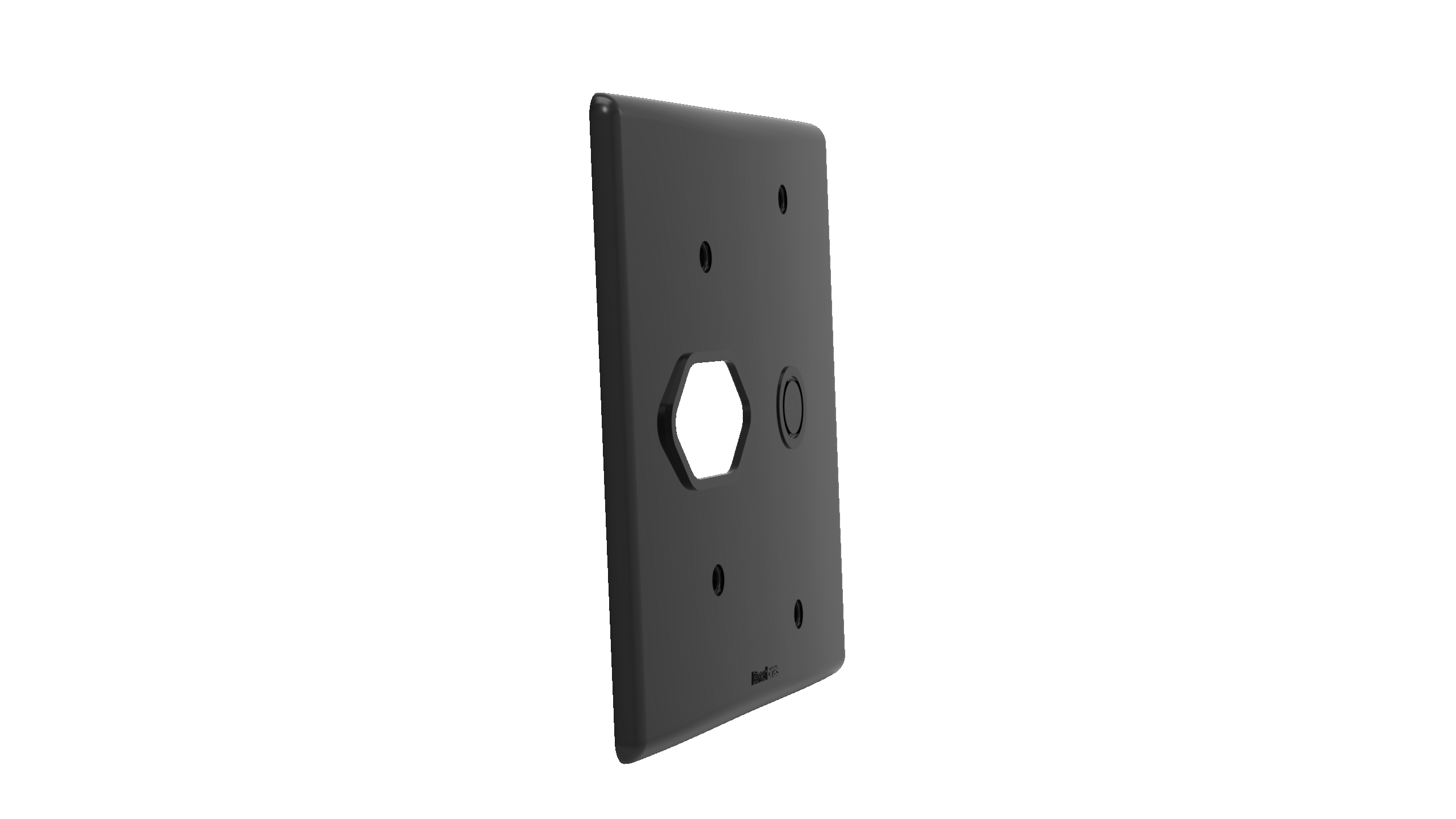 Placa 4x4"tomada + pré corte ø1/2"-artis preta