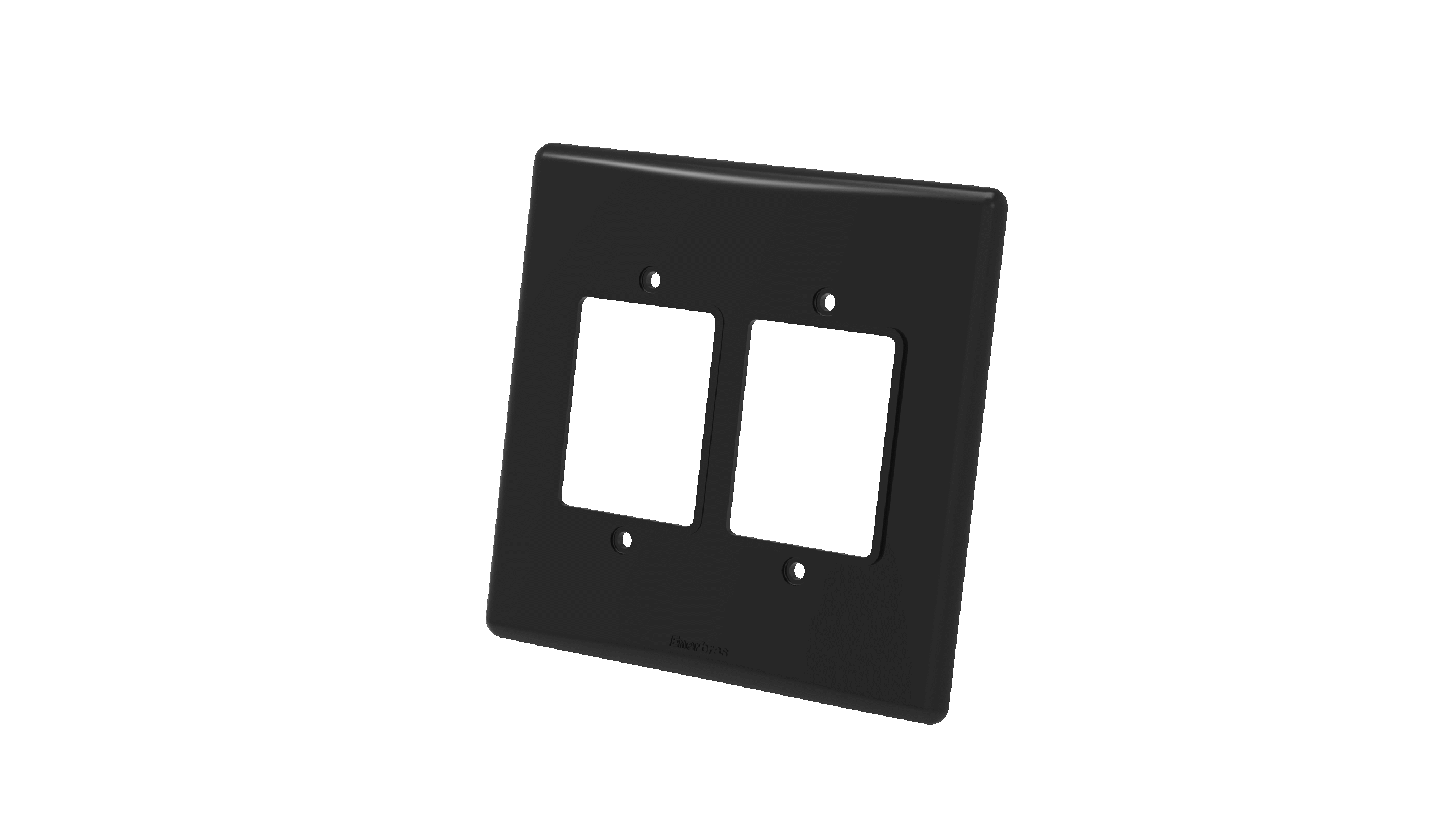 Placa 4x4" 3+3 módulos/teclas - artis preta