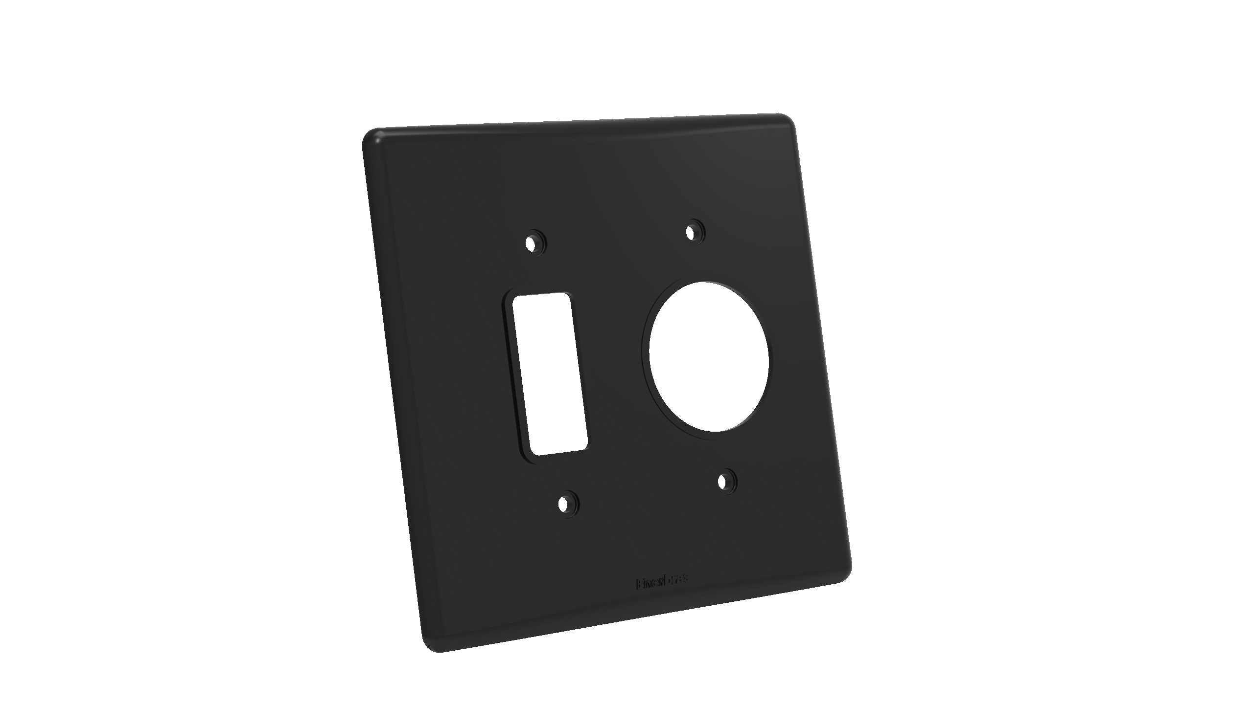 Placa 4x4"1 tc + posto redondo - artis preta