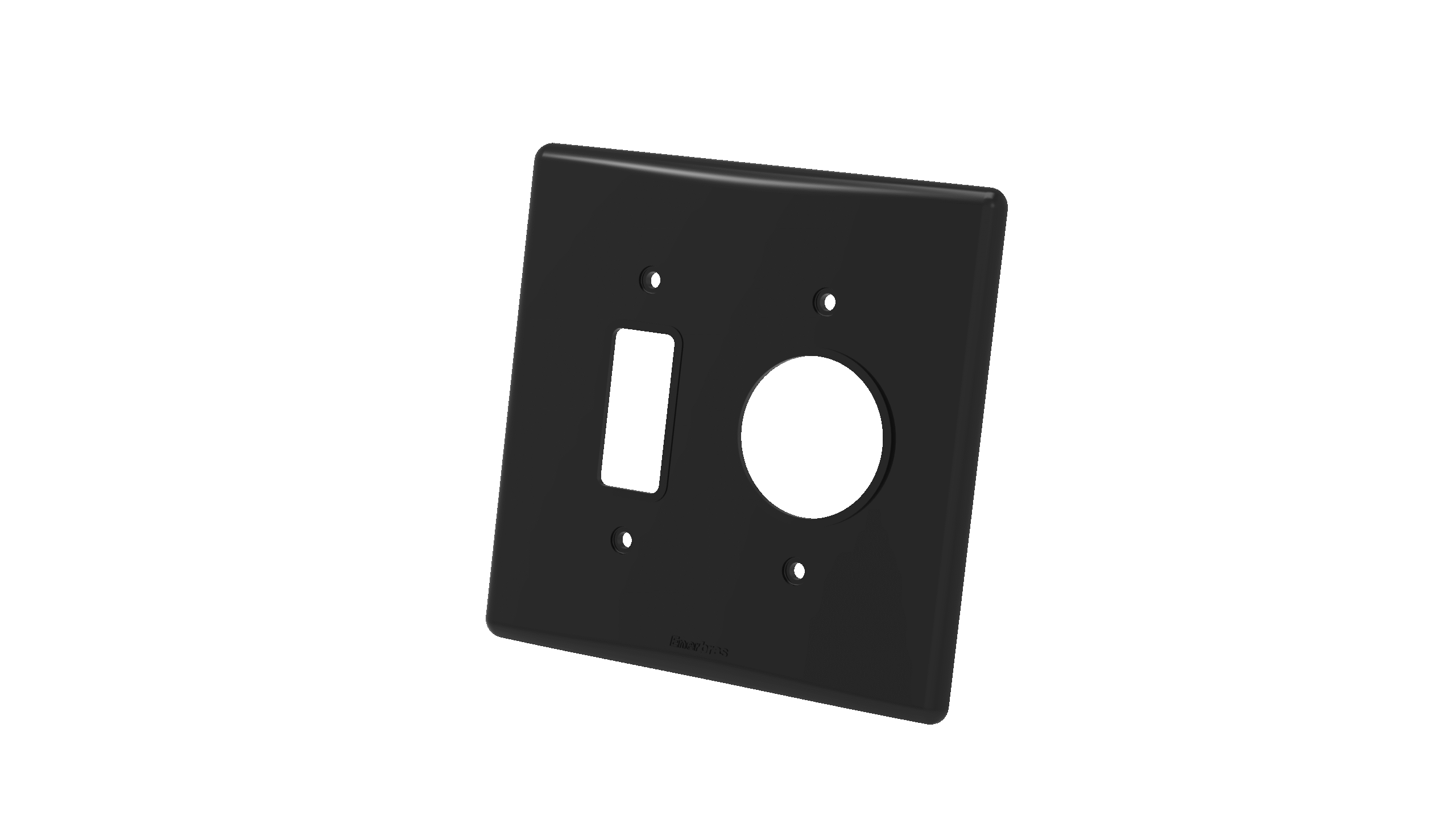 Placa 4x4"1 tc + posto redondo - artis preta