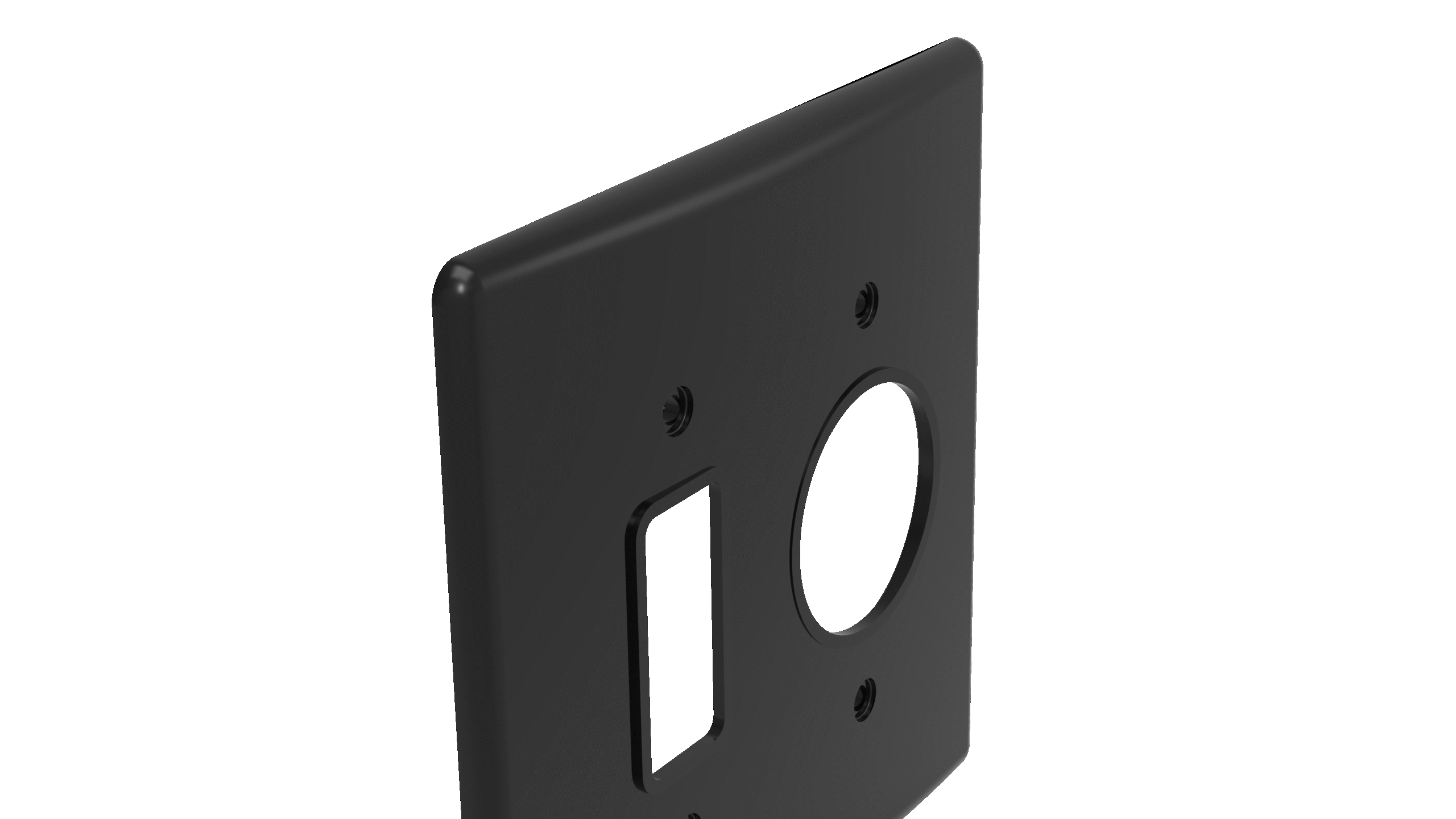 Placa 4x4"1 tc + posto redondo - artis preta