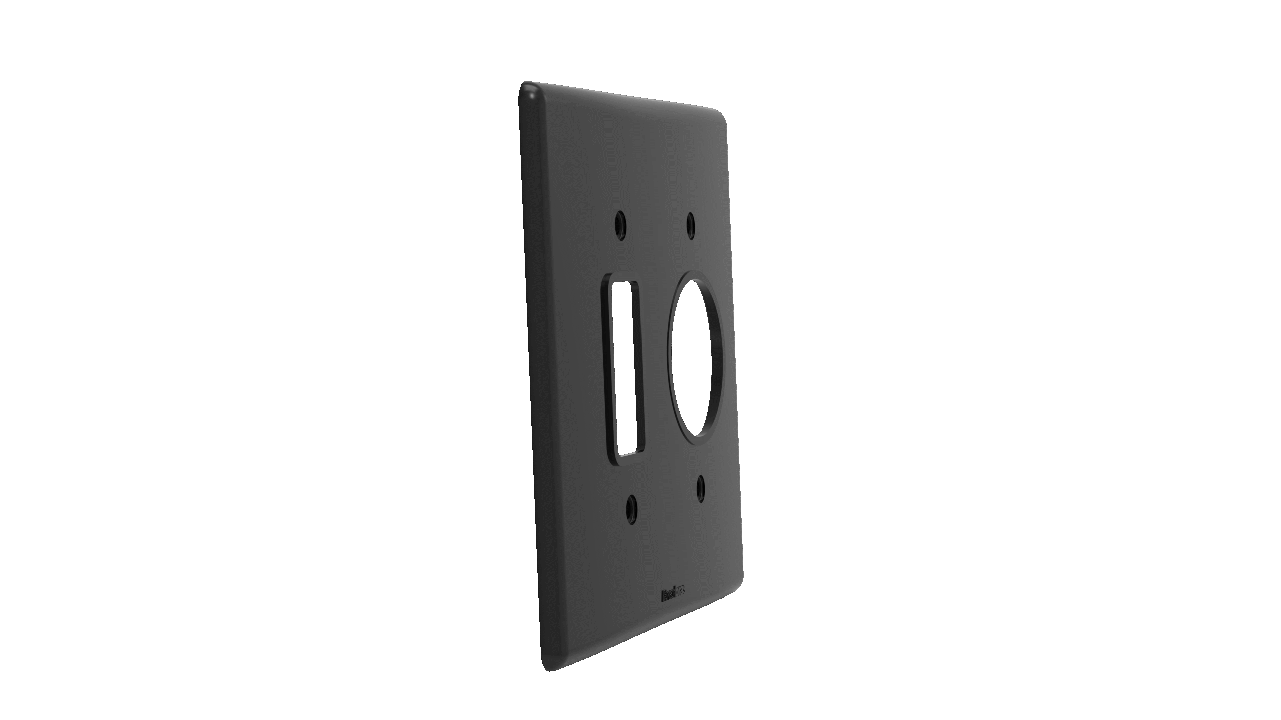 Placa 4x4"1 tc + posto redondo - artis preta