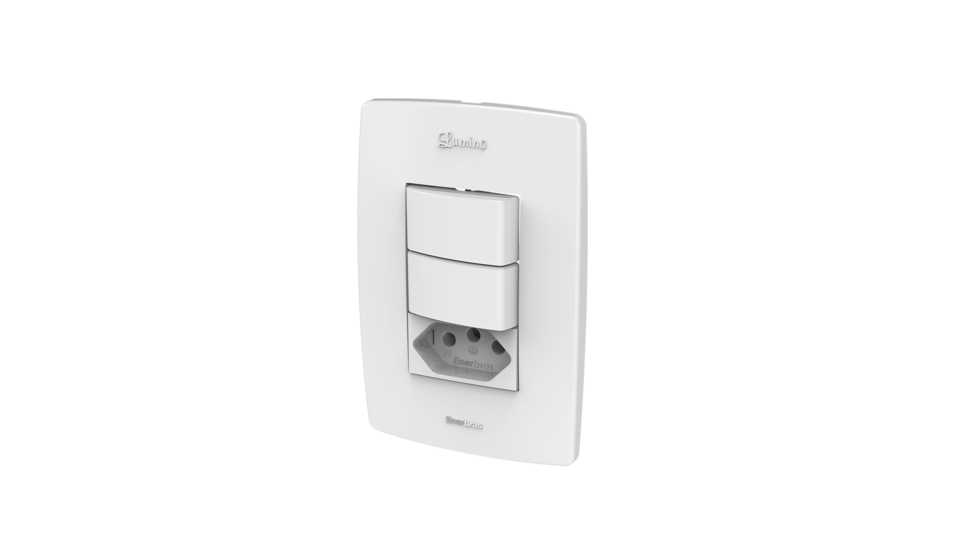 Conjunto interruptor 2 teclas simples + tomada 20a