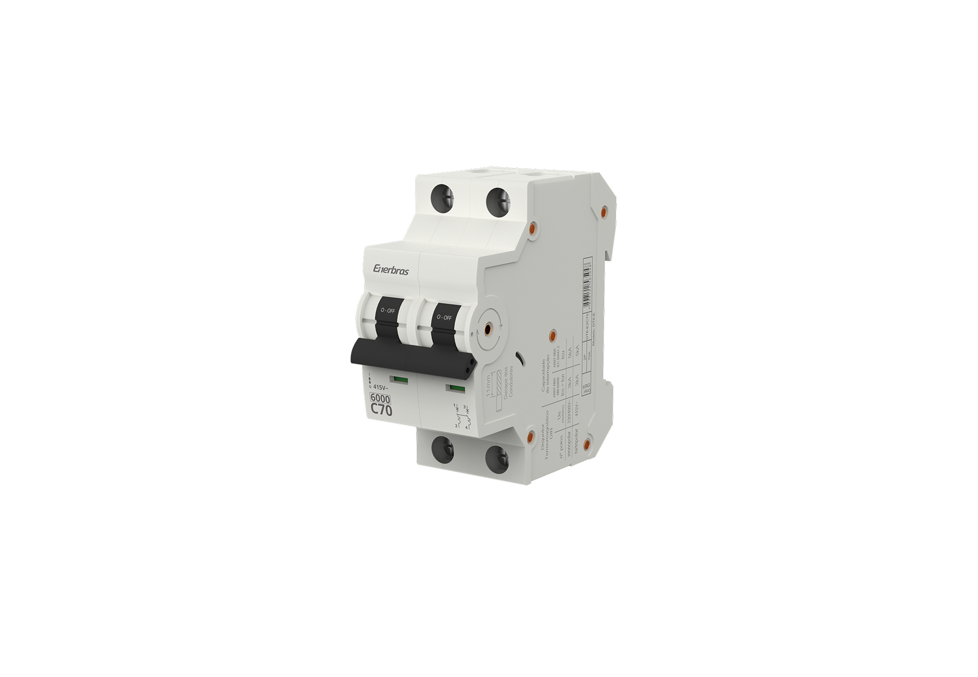 Disjuntor termomagnético 6ka bipolar 70a